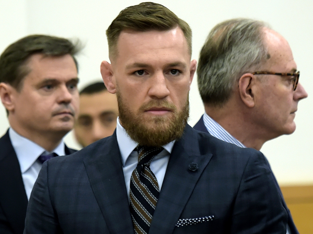 Mixed martial arts fighter Conor McGregor arrives at Brooklyn Supreme Court, Thursday, June 14, 2018, in New York. (Rashid Umar Abbasi /New York Post via AP, Pool) Mixed martial arts fighter Conor McGregor arrives at Brooklyn Supreme Court, Thursday, June 14, 2018, in New York. (Rashid Umar Abbasi /New York Post via AP, Pool)