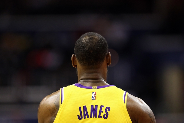 LeBron James of the Los Angeles Lakers looks on against the Washington Wizards during the first half at Capital One Arena on December 16, 2018 in Washington, DC. (Patrick Smith/Getty Images) LeBron James of the Los Angeles Lakers looks on against the Washington Wizards during the first half at Capital One Arena on December 16, 2018 in Washington, DC. (Patrick Smith/Getty Images)