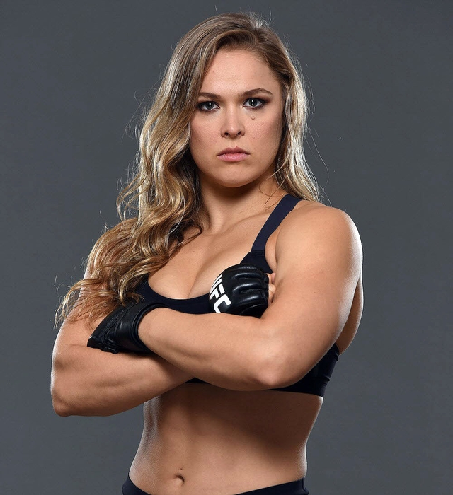 UFC women’s bantamweight champion Ronda Rousey poses for a portrait during a photo session at the Sheraton Rio Hotel on July 28, 2015 in Rio de Janeiro, Brazil. (Jeff Bottari/Zuffa LLC/Zuffa LLC via Getty Images) UFC women’s bantamweight champion Ronda Rousey poses for a portrait during a photo session at the Sheraton Rio Hotel on July 28, 2015 in Rio de Janeiro, Brazil. (Jeff Bottari/Zuffa LLC/Zuffa LLC via Getty Images)