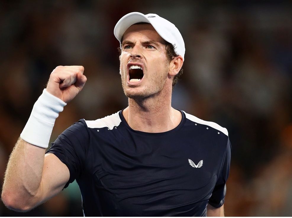 Andy Murray of Great Britain celebrates a point in his first round match against Roberto Bautista Agut of Spain during day one of the 2019 Australian Open at Melbourne Park on January 14, 2019 in Melbourne, Australia. Andy Murray of Great Britain celebrates a point in his first round match against Roberto Bautista Agut of Spain during day one of the 2019 Australian Open at Melbourne Park on January 14, 2019 in Melbourne, Australia.