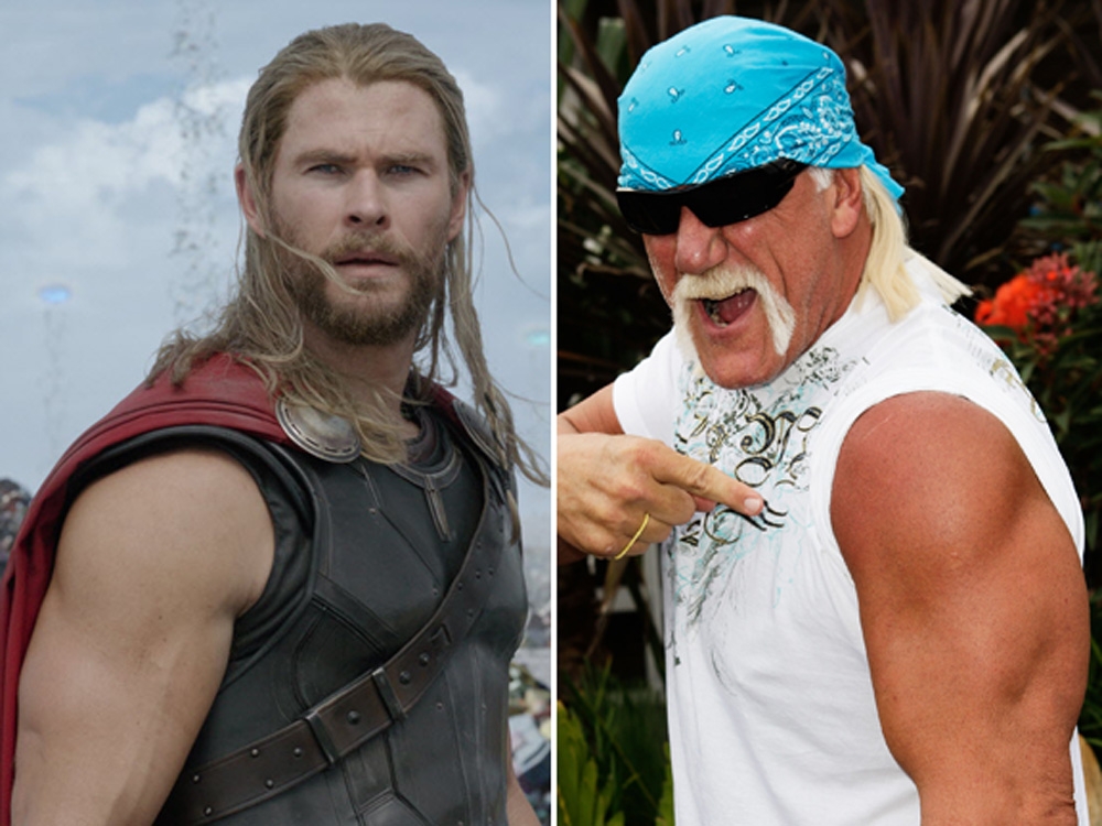 Chris Hemsworth and Hulk Hogan. (AP/Walt Disney Studios/Marvel/Getty) Chris Hemsworth and Hulk Hogan. (AP/Walt Disney Studios/Marvel/Getty)