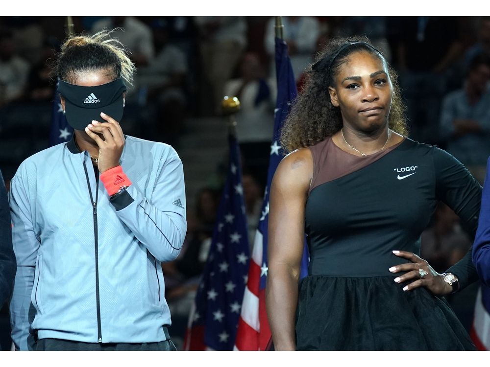 U.S. Open Womens Single champion Naomi Osaka of Japan (L) with Serena Williams of the US during their Women's Singles Finals match at the 2018 US Open at the USTA Billie Jean King National Tennis Center in New York on September 8, 2018. U.S. Open Womens Single champion Naomi Osaka of Japan (L) with Serena Williams of the US during their Women's Singles Finals match at the 2018 US Open at the USTA Billie Jean King National Tennis Center in New York on September 8, 2018.