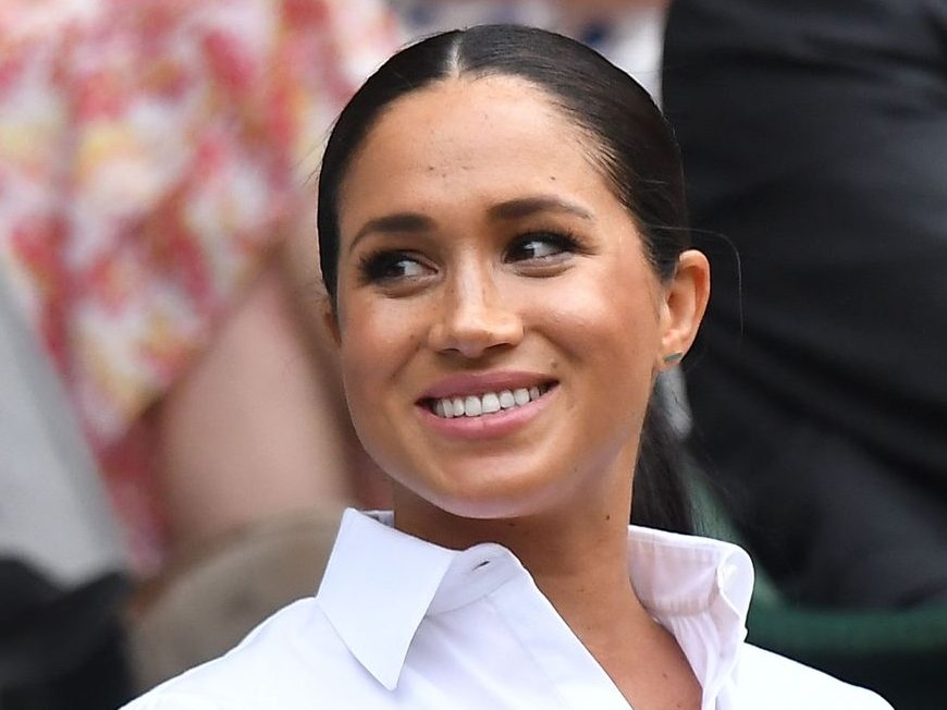 Britain’s Meghan, Duchess of Sussex, sits in the Royal Box on Centre Court to watch Romania’s Simona Halep playing US player Serena Williams during their women’s singles final on day twelve of the 2019 Wimbledon Championships at The All England Lawn Tennis Club in Wimbledon, southwest London, on July 13, 2019. Britain’s Meghan, Duchess of Sussex, sits in the Royal Box on Centre Court to watch Romania’s Simona Halep playing US player Serena Williams during their women’s singles final on day twelve of the 2019 Wimbledon Championships at The All England Lawn Tennis Club in Wimbledon, southwest London, on July 13, 2019.
