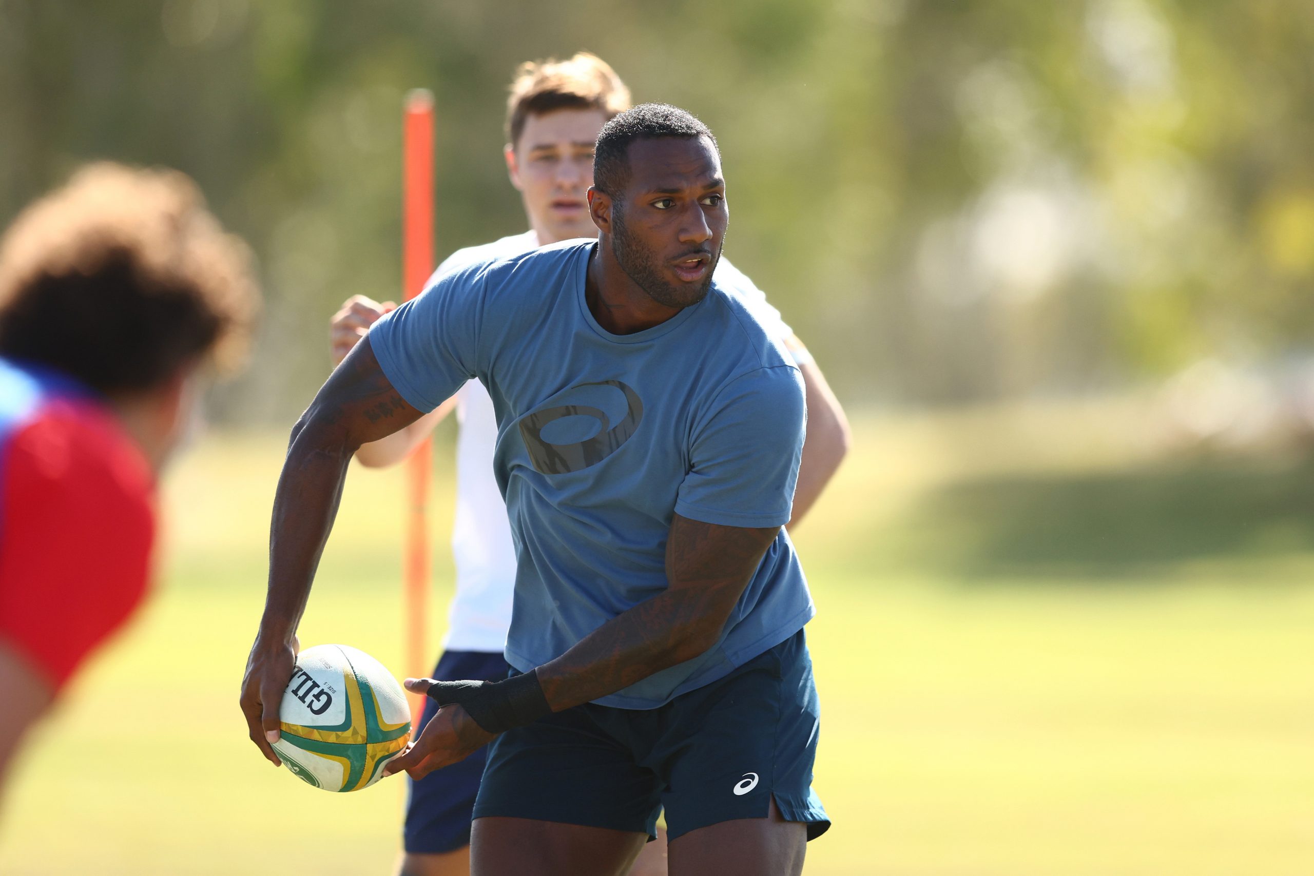 Suliasi Vunivalu during an Australia Wallabies training camp at Sanctuary Cove