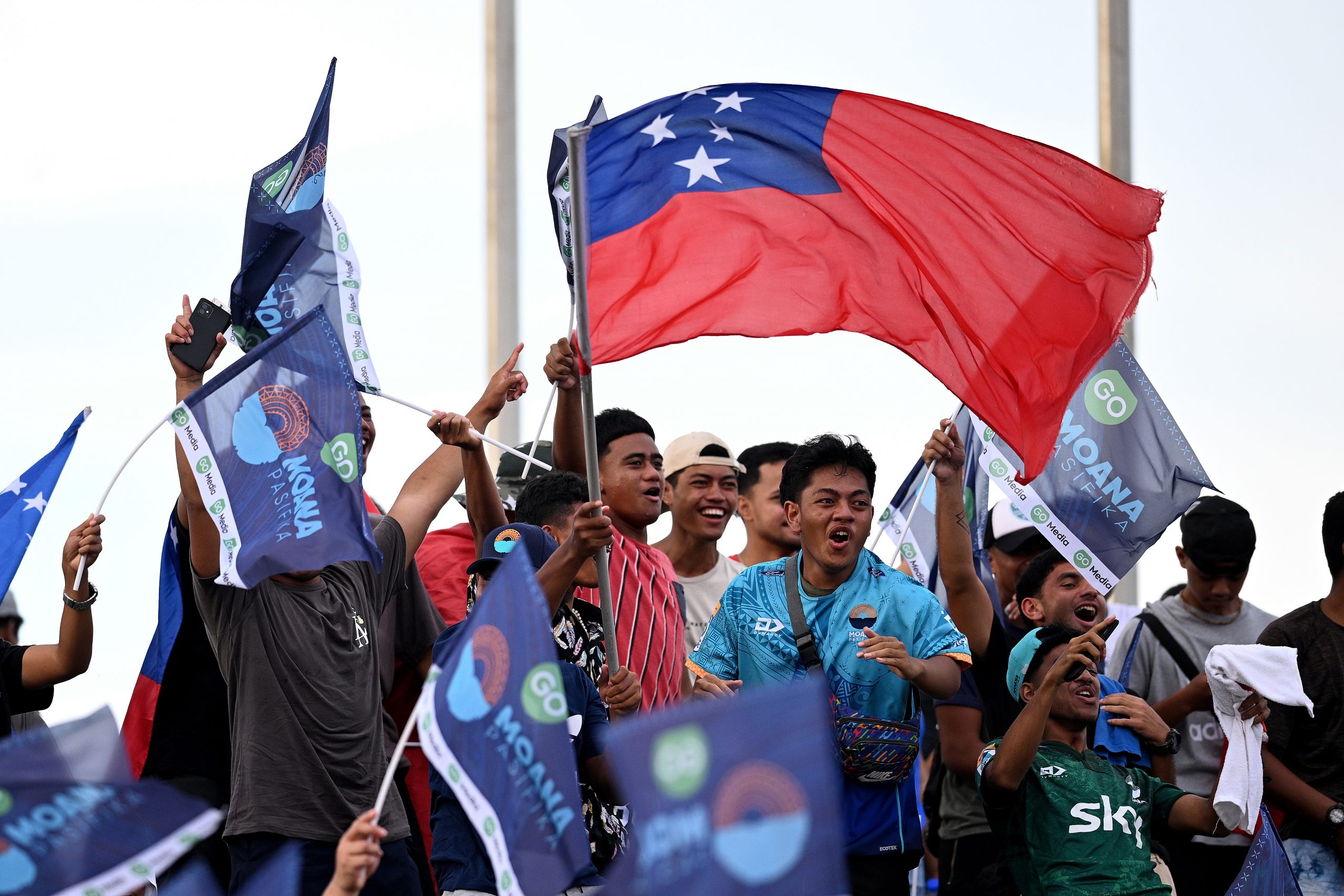 Fans show their support at Apia Park National Stadium.