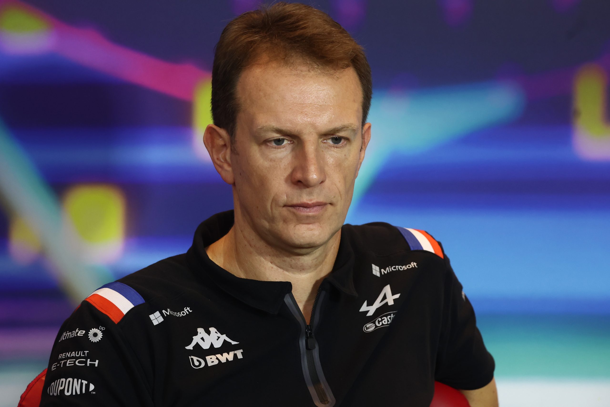 Alpine CEO Laurent Rossi during a Formula 1 press conference