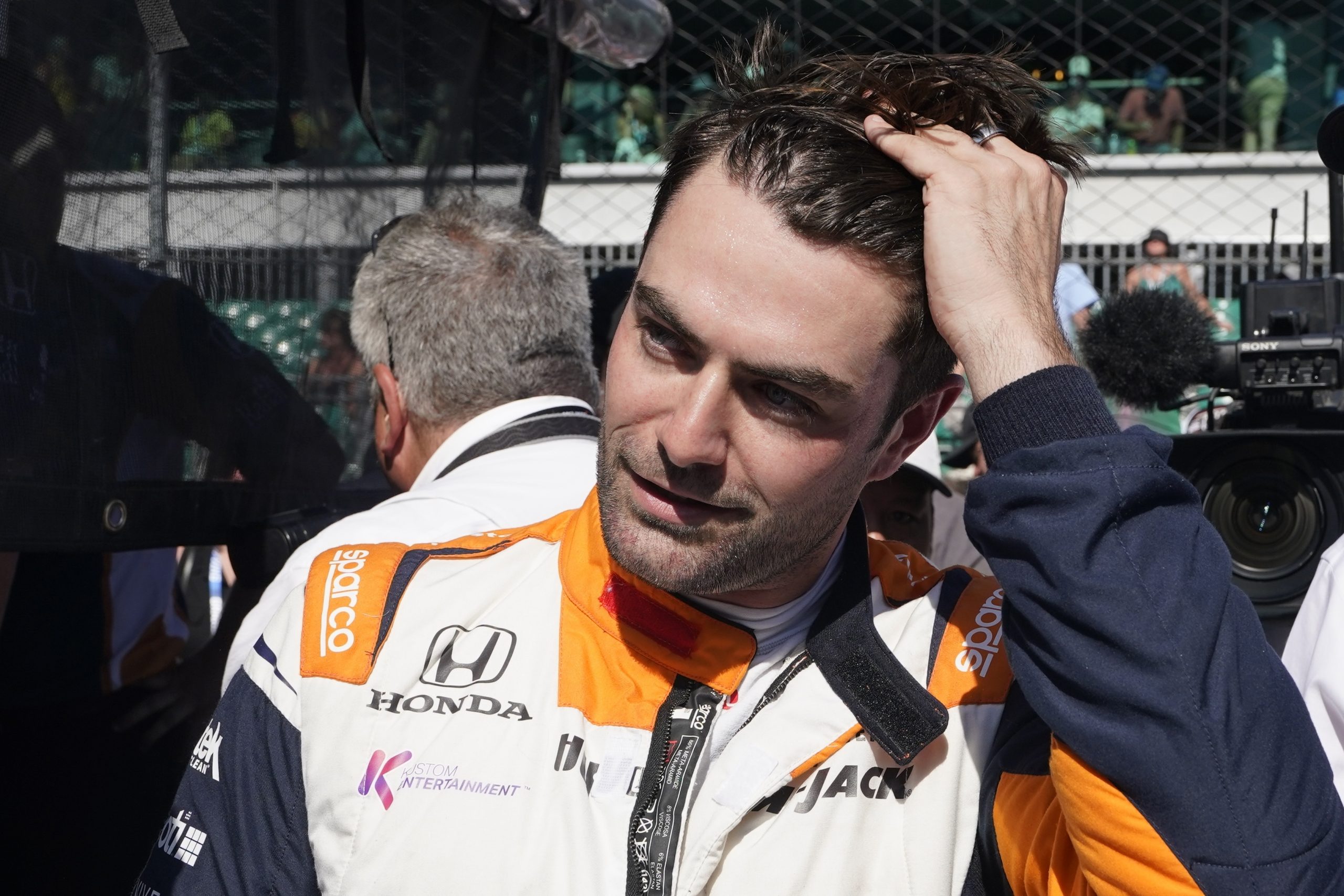 Jack Harvey after qualifying for the Indianapolis 500.
