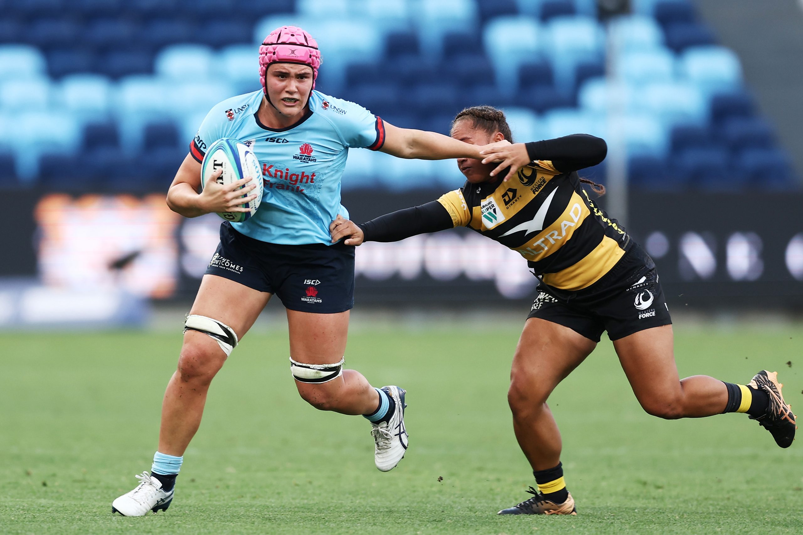 Waratahs captain Piper Duck takes on the defence during the Super W match against the Western Force.