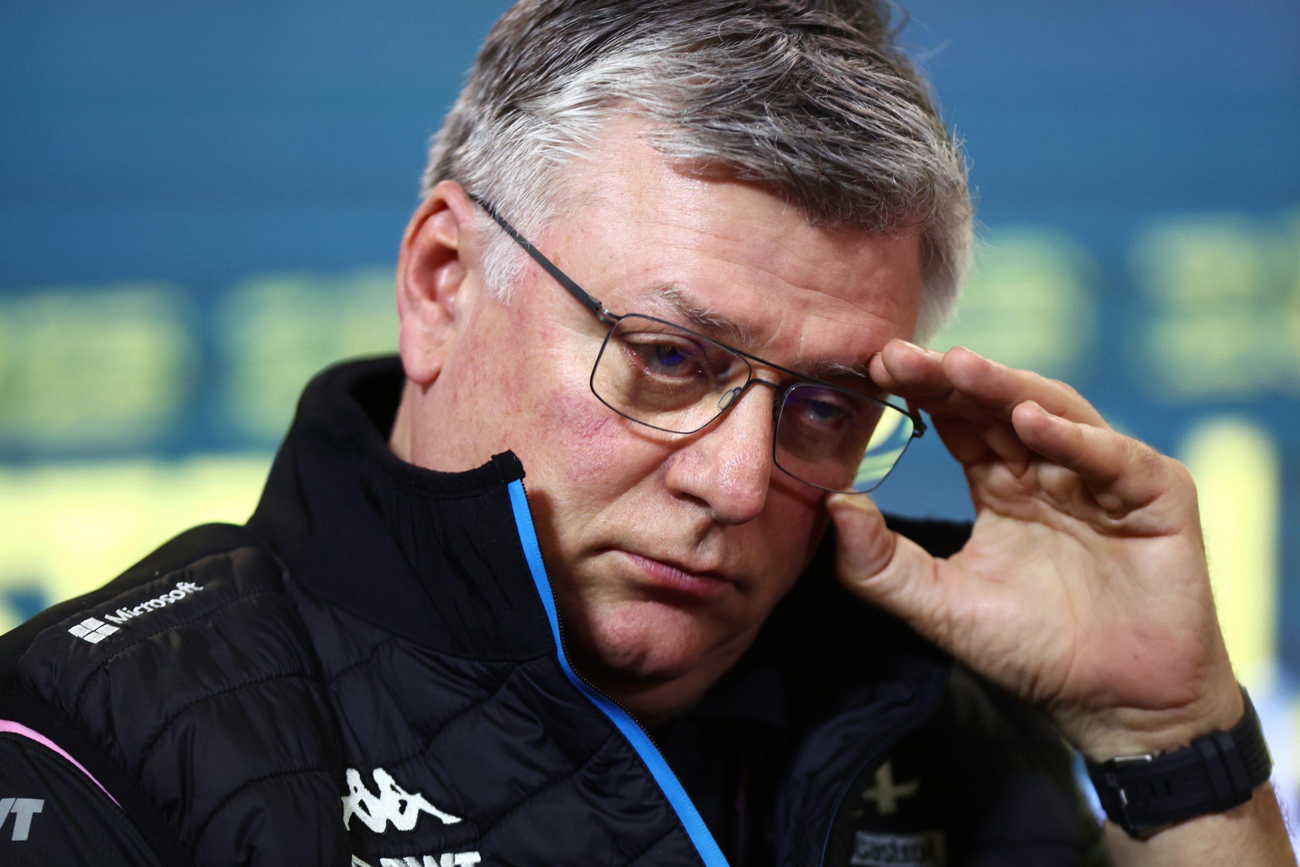 Otmar Szafnauer, Team Principal of Alpine F1 looks on in the Team Principals Press Conference during practice ahead of the F1 Grand Prix of Australia at Albert Park Grand Prix Circuit on March 31, 2023 in Melbourne, Australia. (Photo by Dan Istitene/Getty Images)