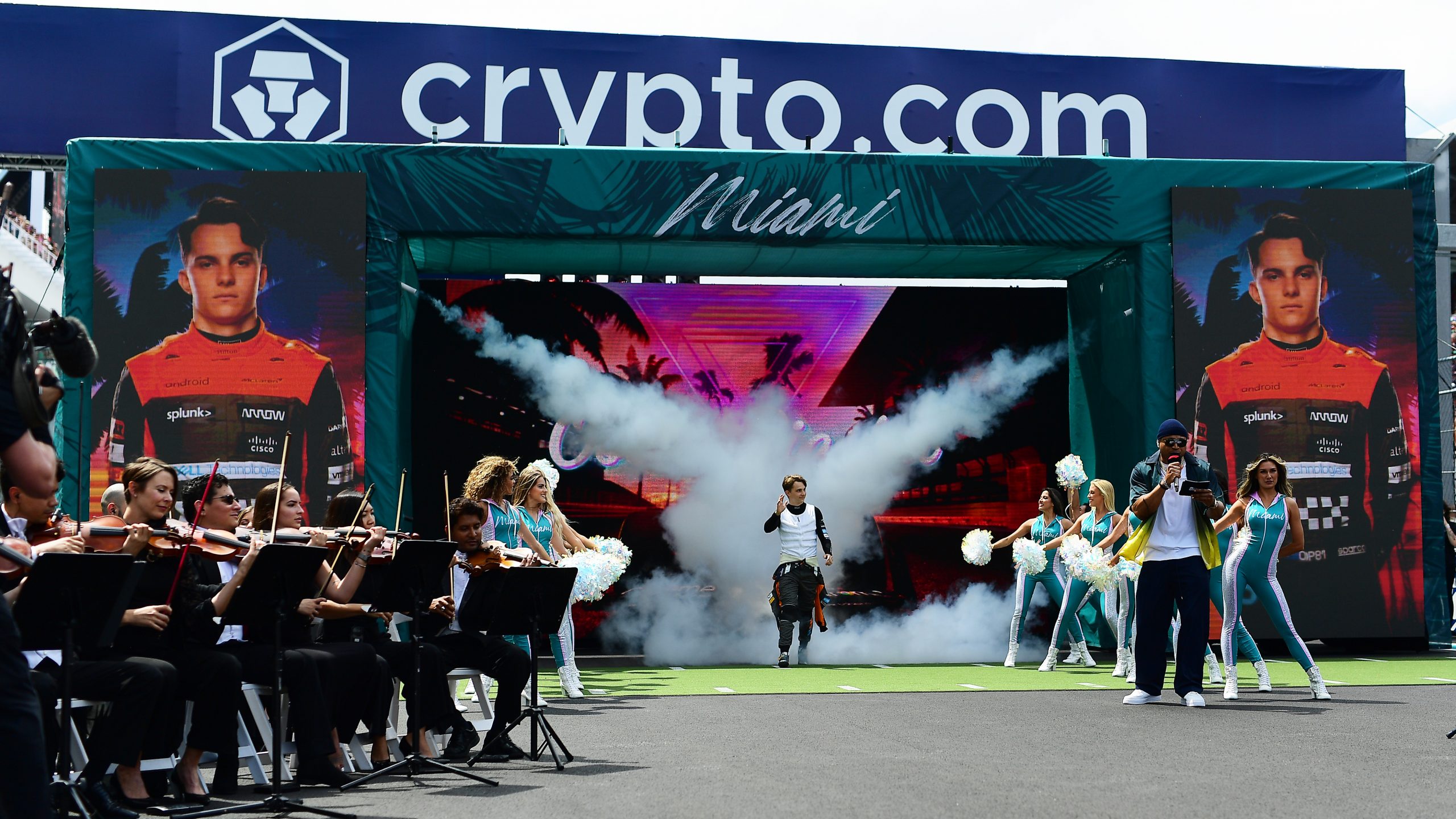 Oscar Piastri of Australia and McLaren walks out onto the grid prior to the F1 Grand Prix of Miami at Miami International Autodrome on May 07, 2023 in Miami, Florida. (Photo by Mario Renzi - Formula 1/Formula 1 via Getty Images)