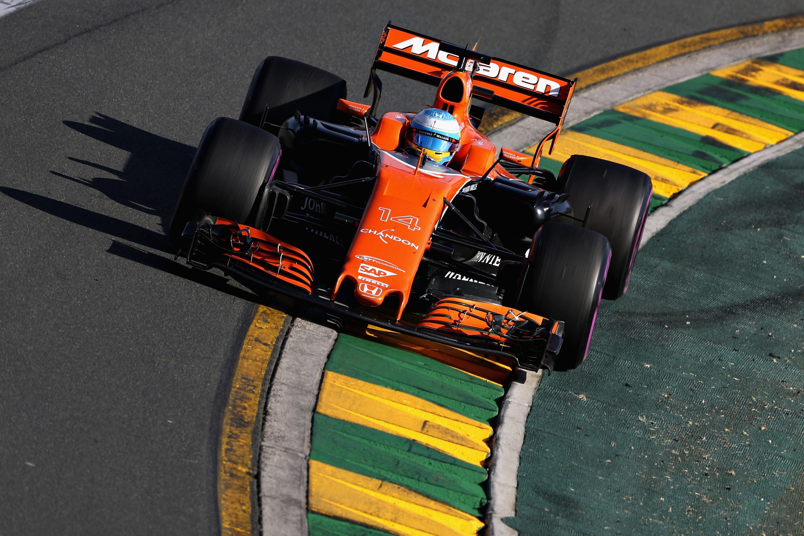 Fernando Alonso of Spain driving the (14) McLaren Honda Formula 1 Team McLaren MCL32 on track during the Australian Formula One Grand Prix at Albert Park on March 26, 2017 in Melbourne, Australia. (Photo by Mark Thompson/Getty Images)