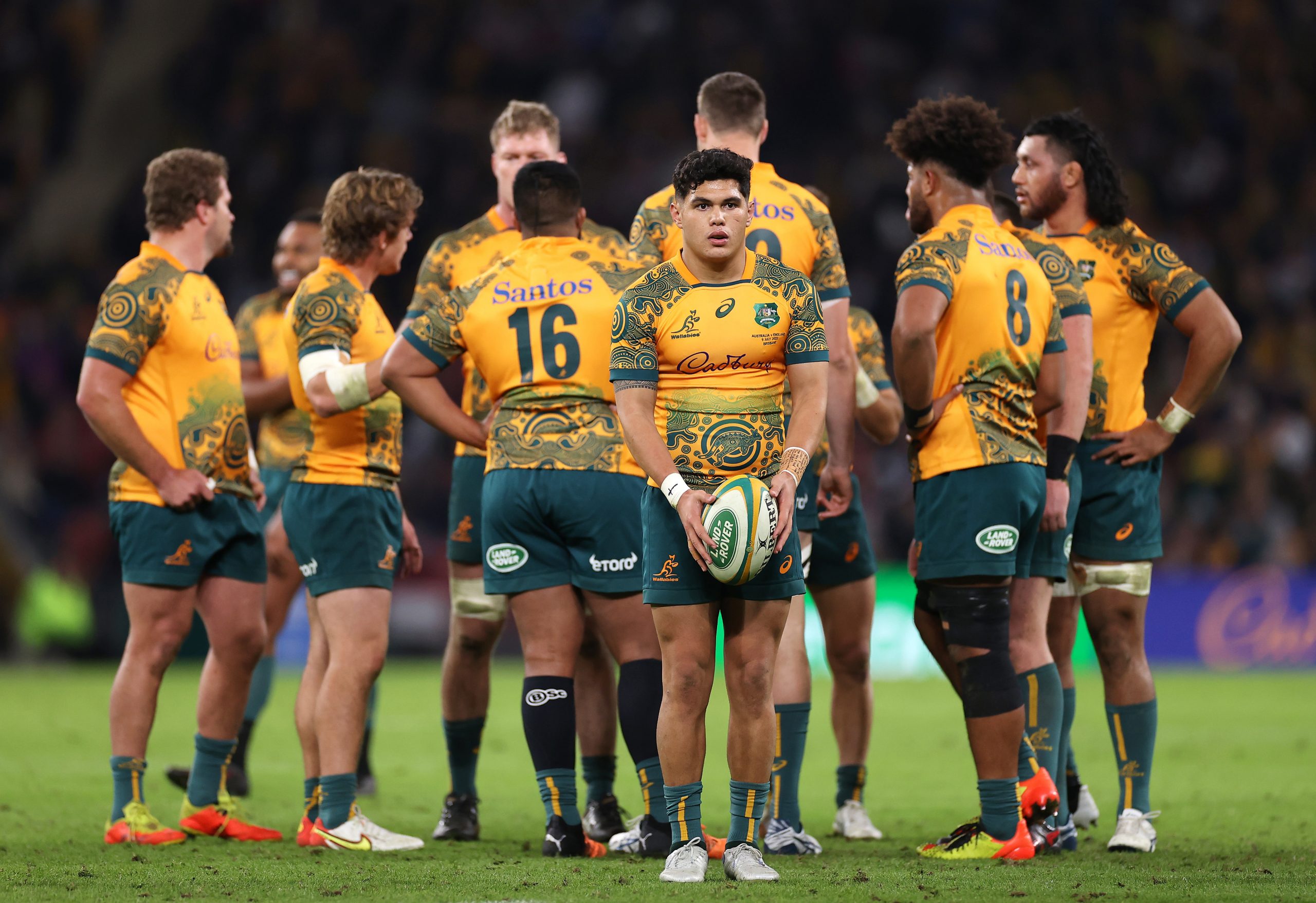 The Wallabies often wear an indigenous jersey design.