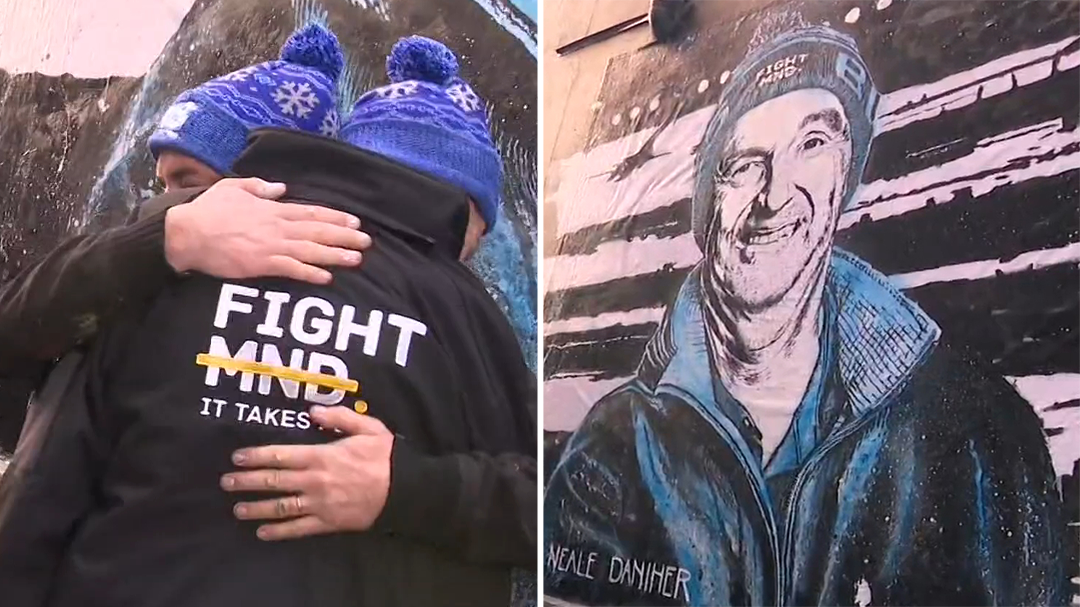 AFL great Neale Daniher honoured with mural as 'Big Freeze' campaign gets underway