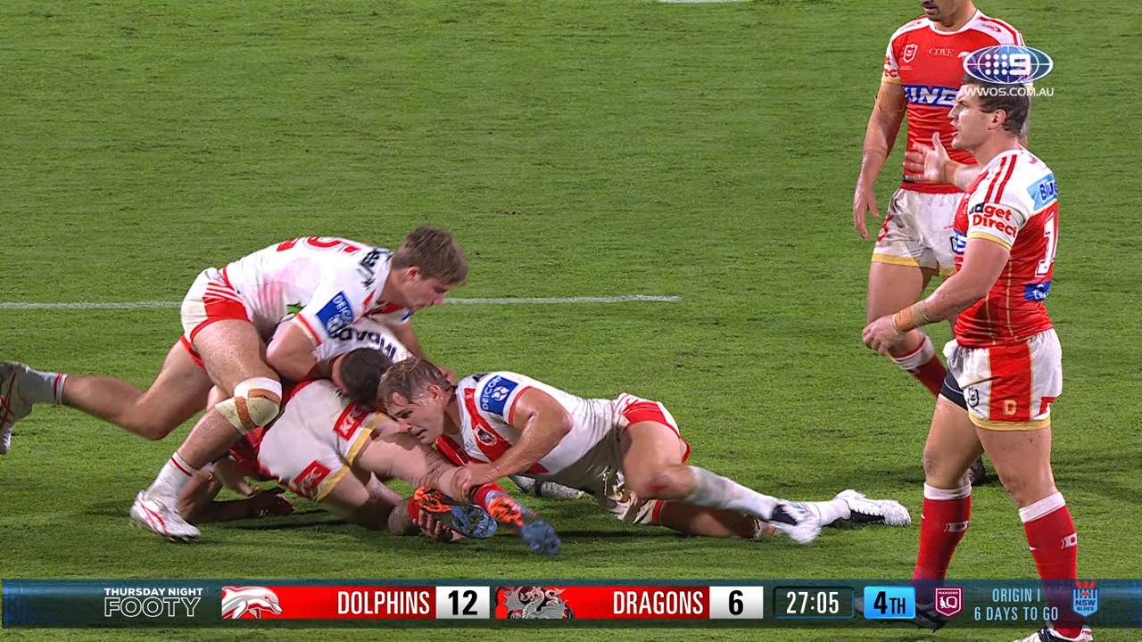 NRL Highlights: Dolphins v Dragons - Round 13