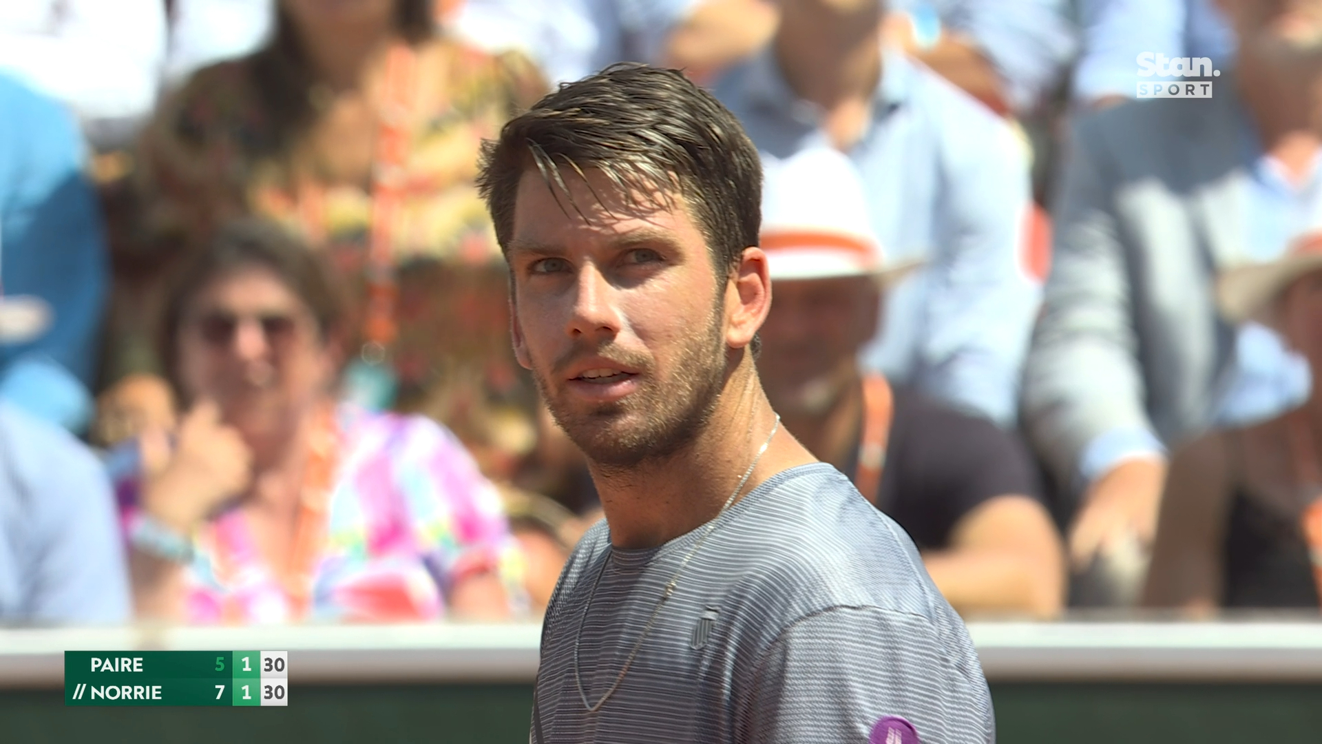 Umpire docks point for 'grunt'