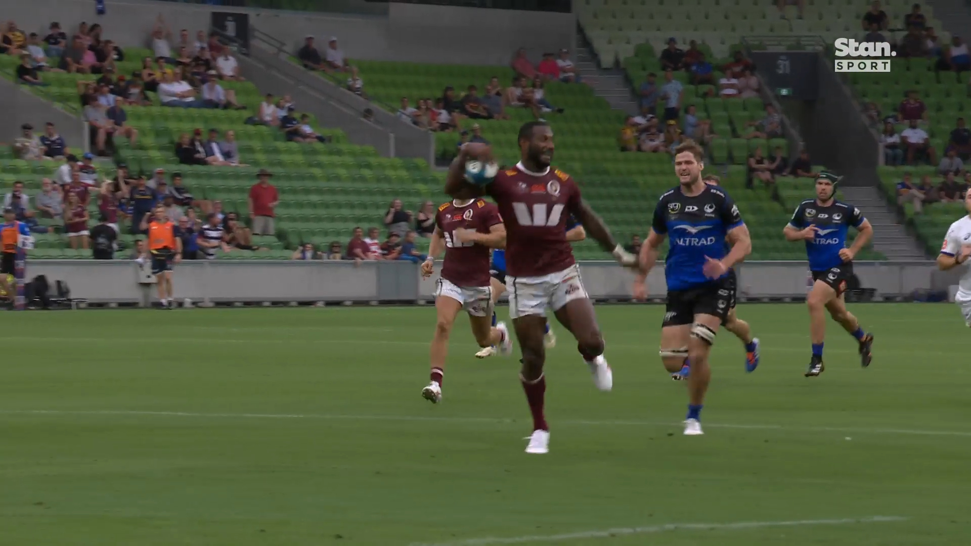 Vunivalu runs the length of the field