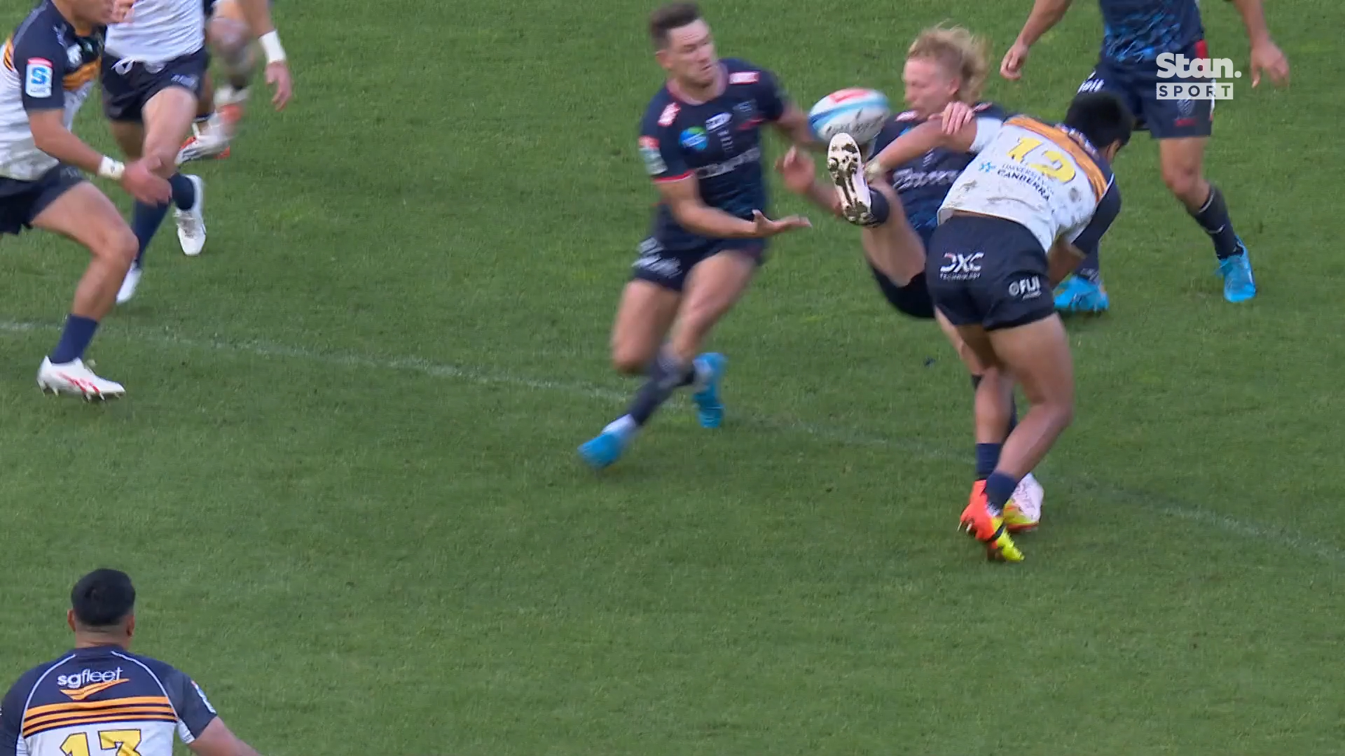 Wallabies prospect ‘rearranged’ by thumping tackle