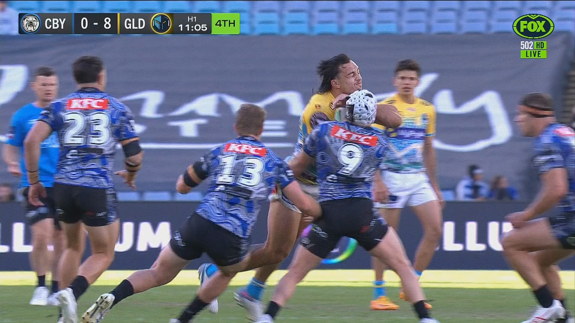 Mahoney flattened by Tino forearm