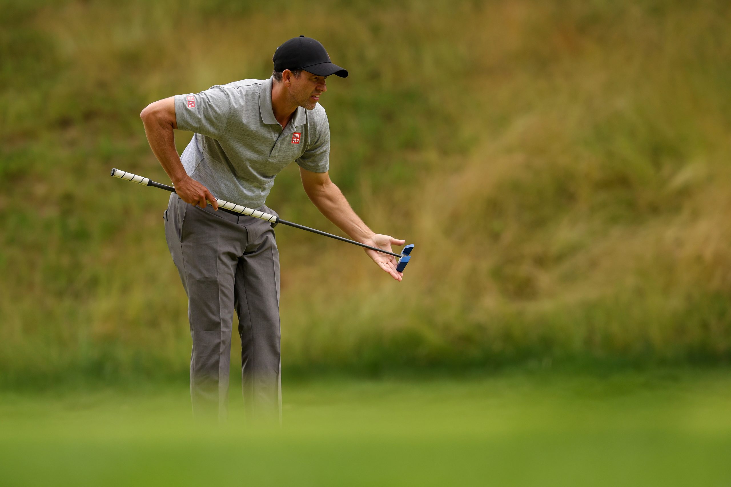 Adam Scott of Australia prepares to putt on the 14th green during the second round of the Travelers Championship at TPC River Highlands on June 23, 2023 in Cromwell, Connecticut. (Photo by Patrick Smith/Getty Images)