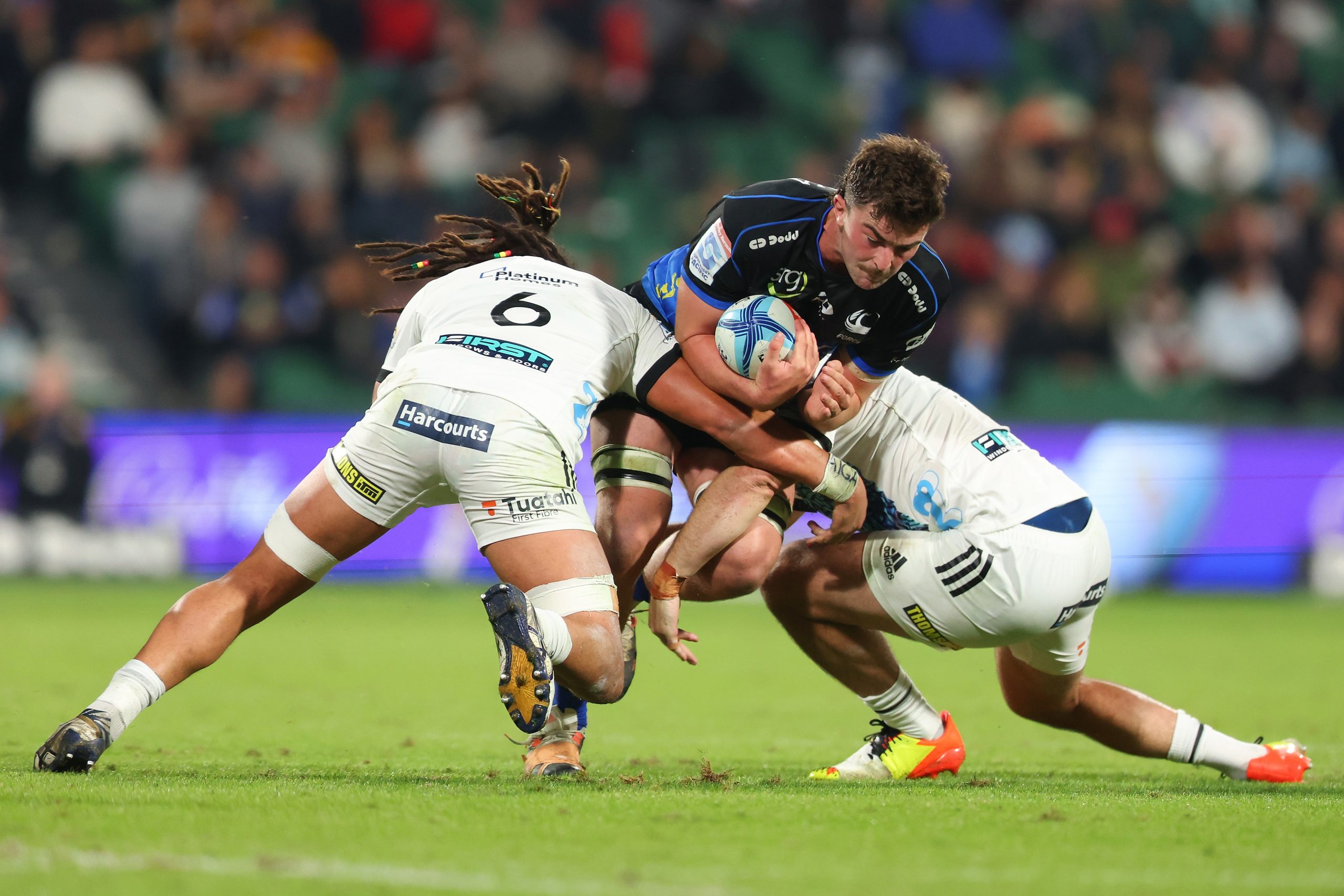 Jeremy Williams of the Force looks to break through.