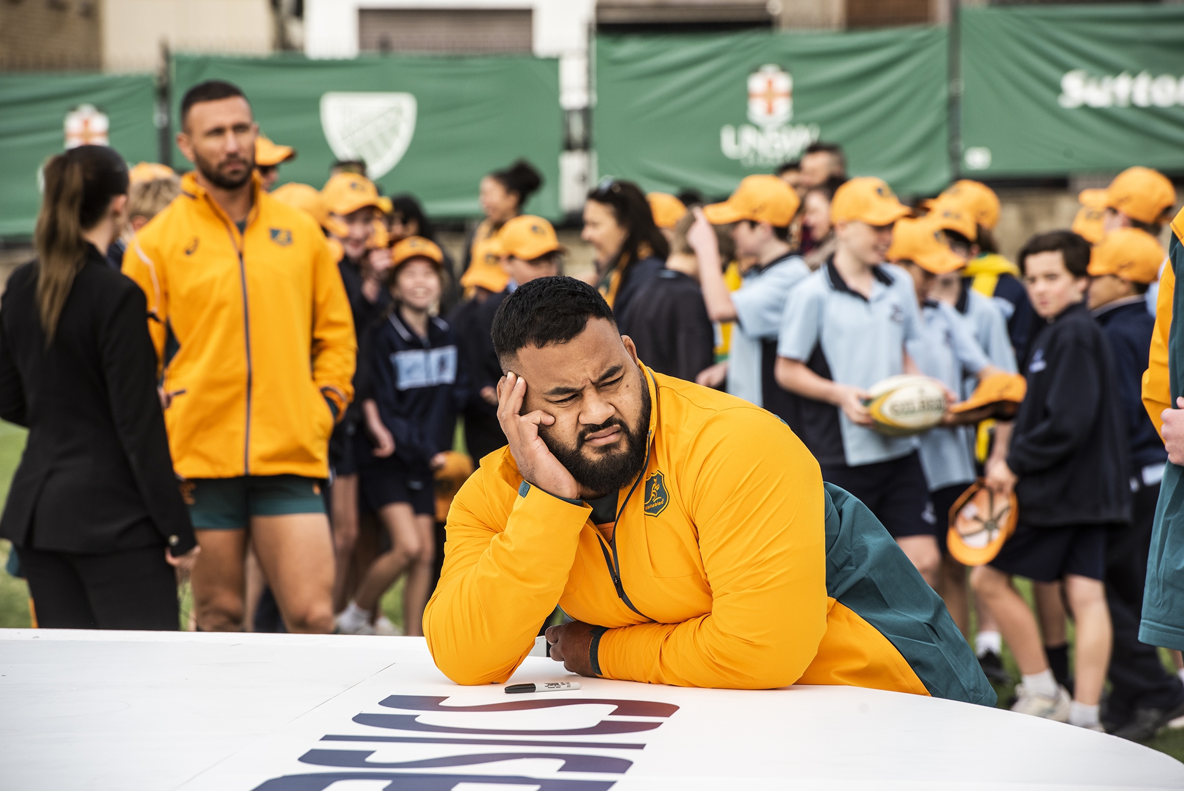 Wallabies prop Taniela Tupou at Coogee Oval. Photo: Steven Siewert