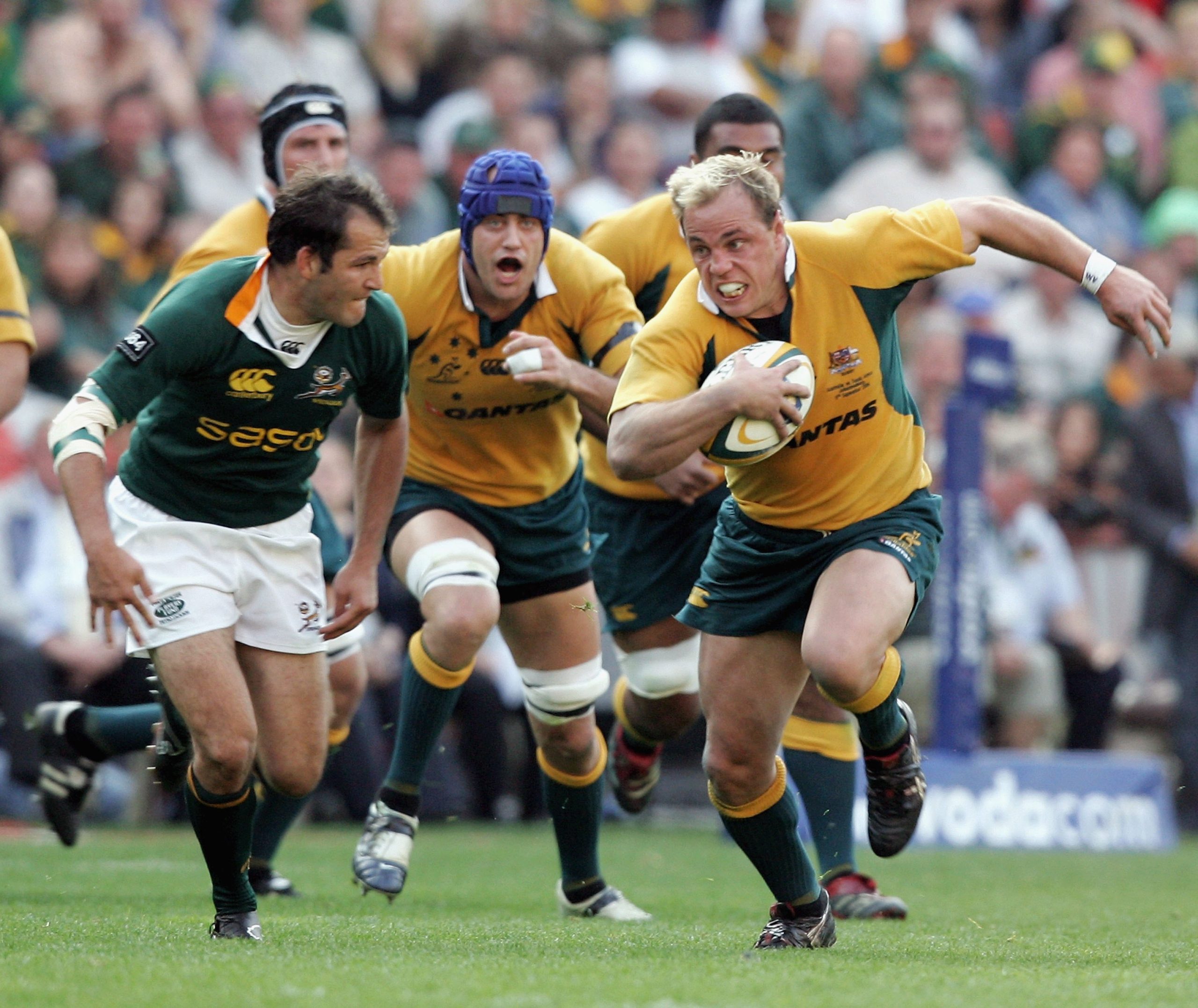 Phil Waugh of Australia charges forward at Ellis Park in 2006.