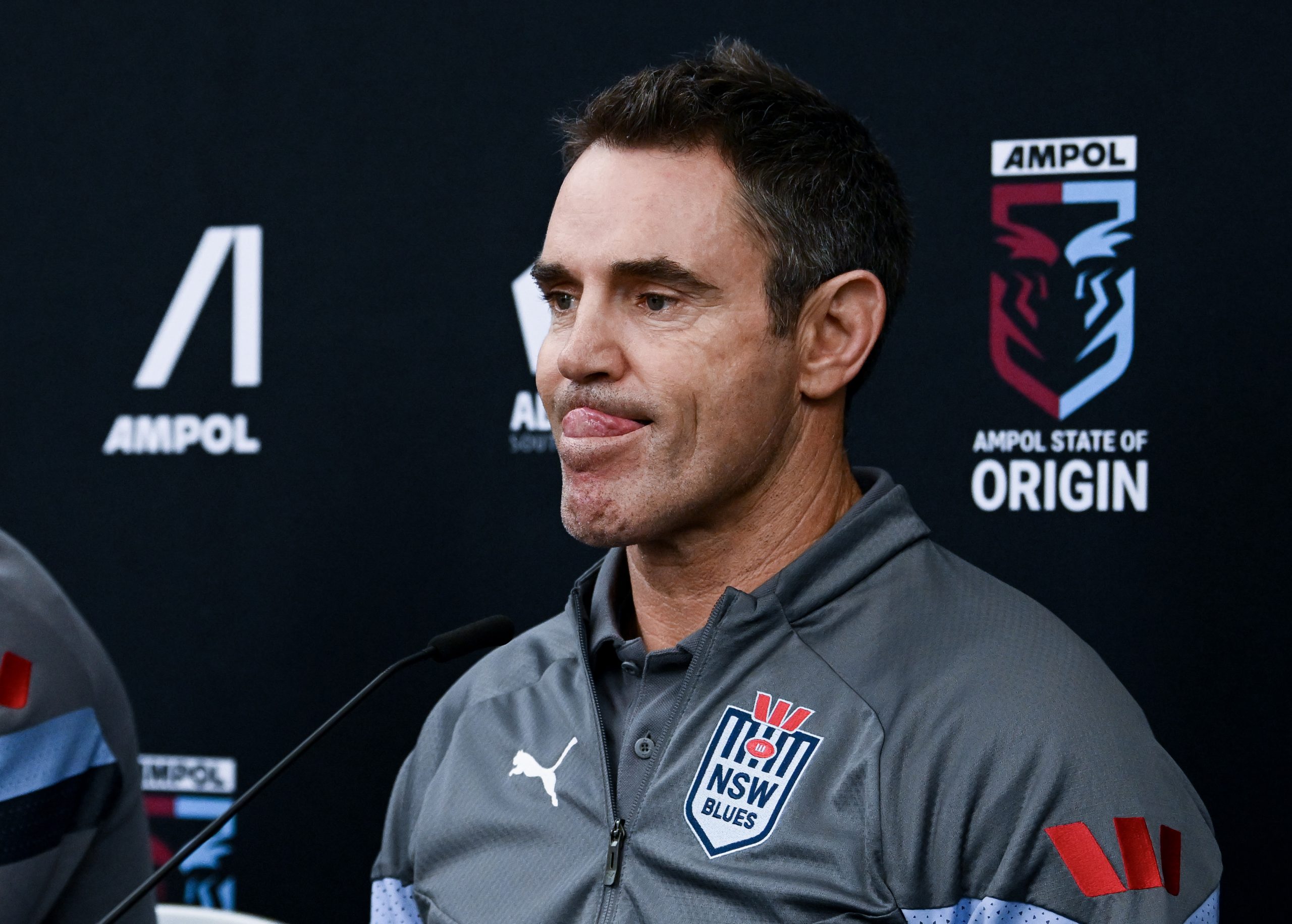 ADELAIDE, AUSTRALIA - MAY 30: Brad Fittler coach of NSW during a State of Origin media opportunity at Rundle Mall on May 30, 2023 in Adelaide, Australia. (Photo by Mark Brake/Getty Images)
