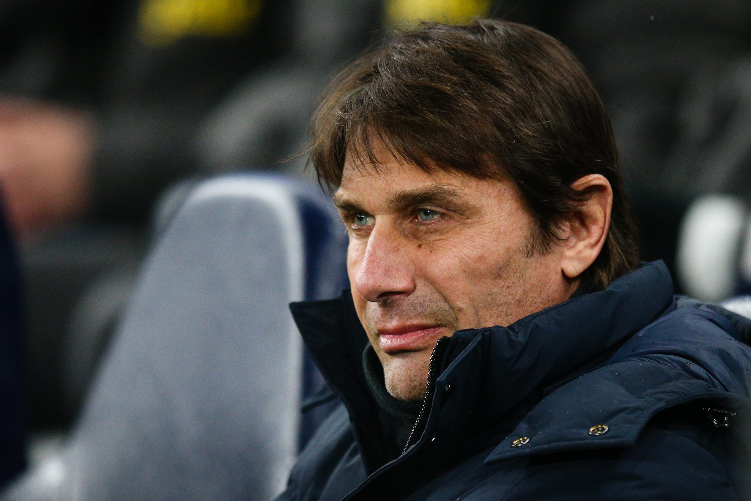 Tottenham Hotspur manager Antonio Conte looks on ahead of the UEFA Champions League round of 16 leg two match between Tottenham Hotspur and AC Milan at Tottenham Hotspur Stadium on March 8, 2023 in London, United Kingdom. (Photo by Craig Mercer/MB Media/Getty Images)