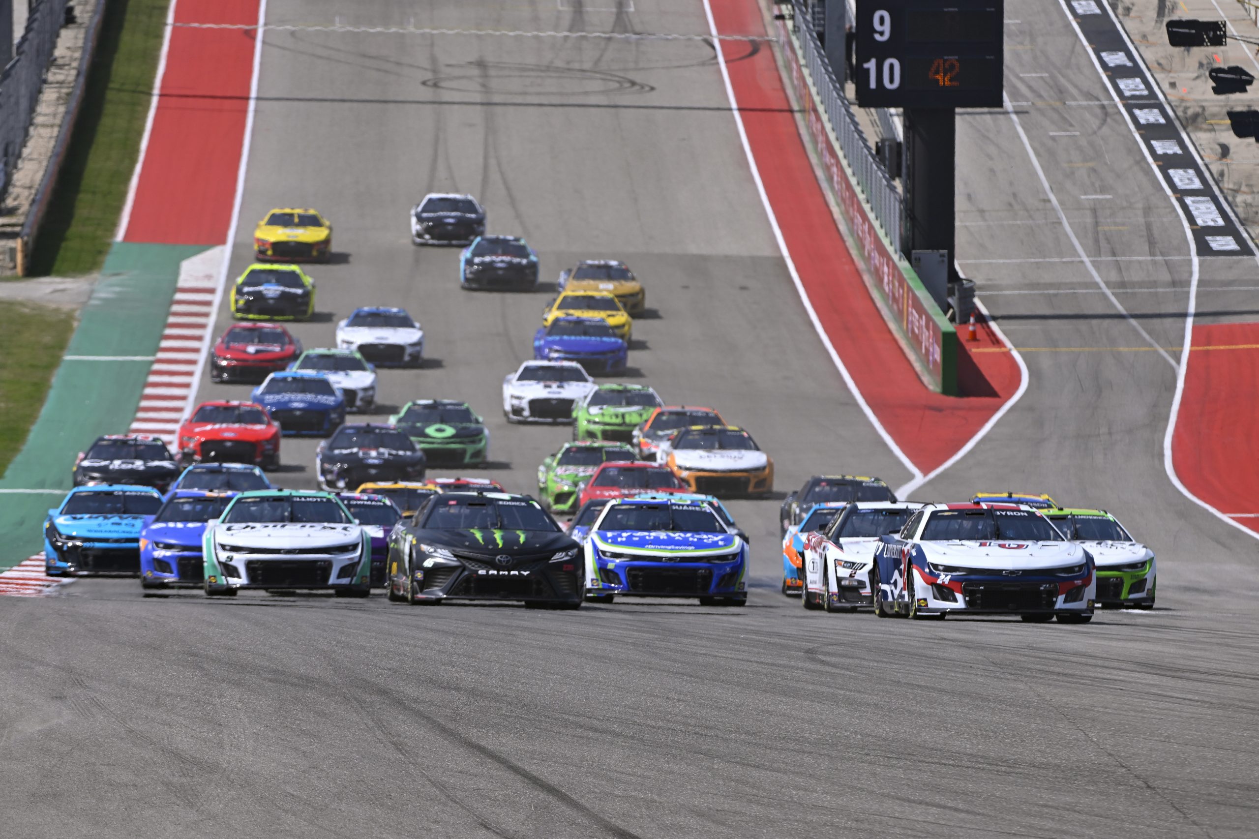 The start of the NASCAR Cup Series race at Circuit of the Americas.