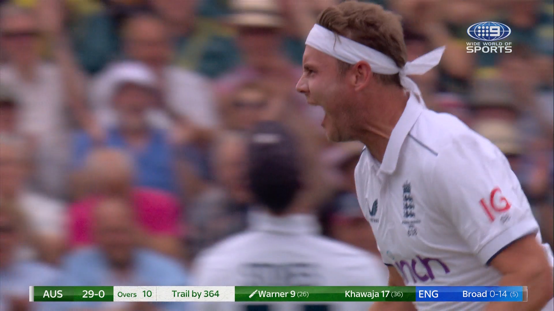 Broad continues hold on Warner