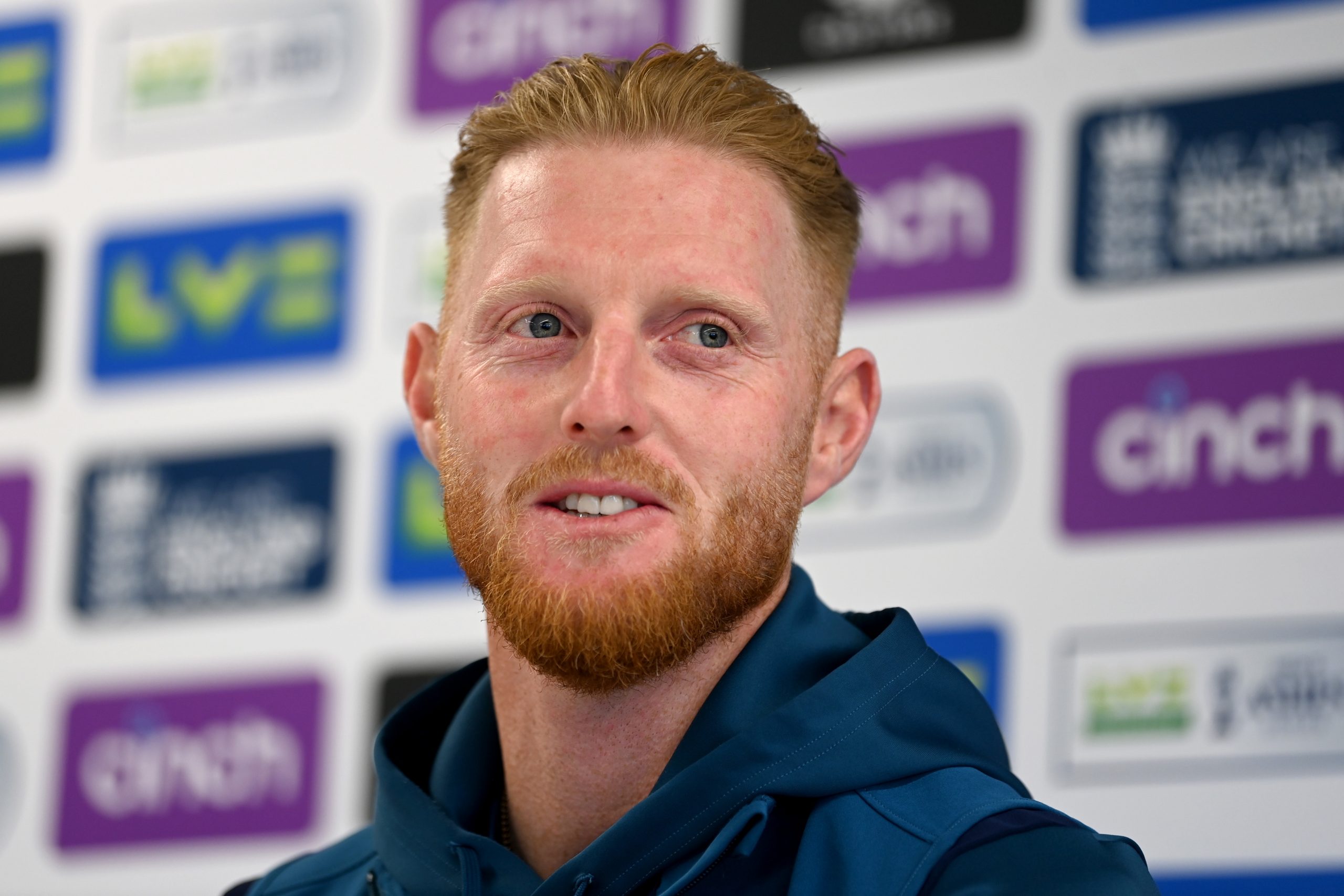 England captain Ben Stokes speaks to the media during a press conference at Emirates Old Trafford on July 18, 2023 in Manchester, England. (Photo by Gareth Copley/Getty Images)