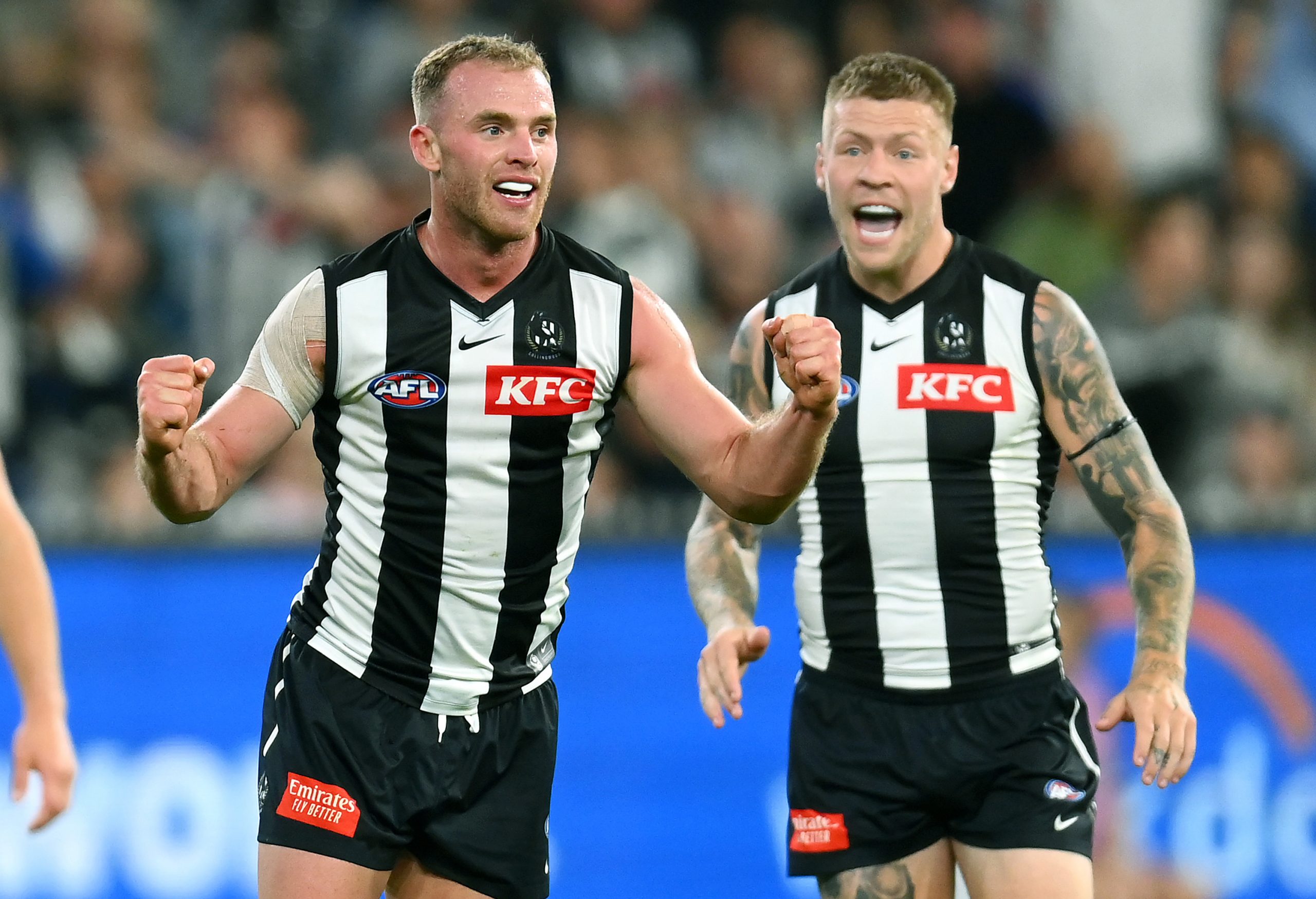 MELBOURNE, AUSTRALIA - JUNE 12: Tom Mitchell of the Magpies looks dejected after a loss during the 2023 AFL Round 13 match between the Melbourne Demons and the Collingwood Magpies at the Melbourne Cricket Ground on June 12, 2023 in Melbourne, Australia. (Photo by Dylan Burns/AFL Photos via Getty Images)