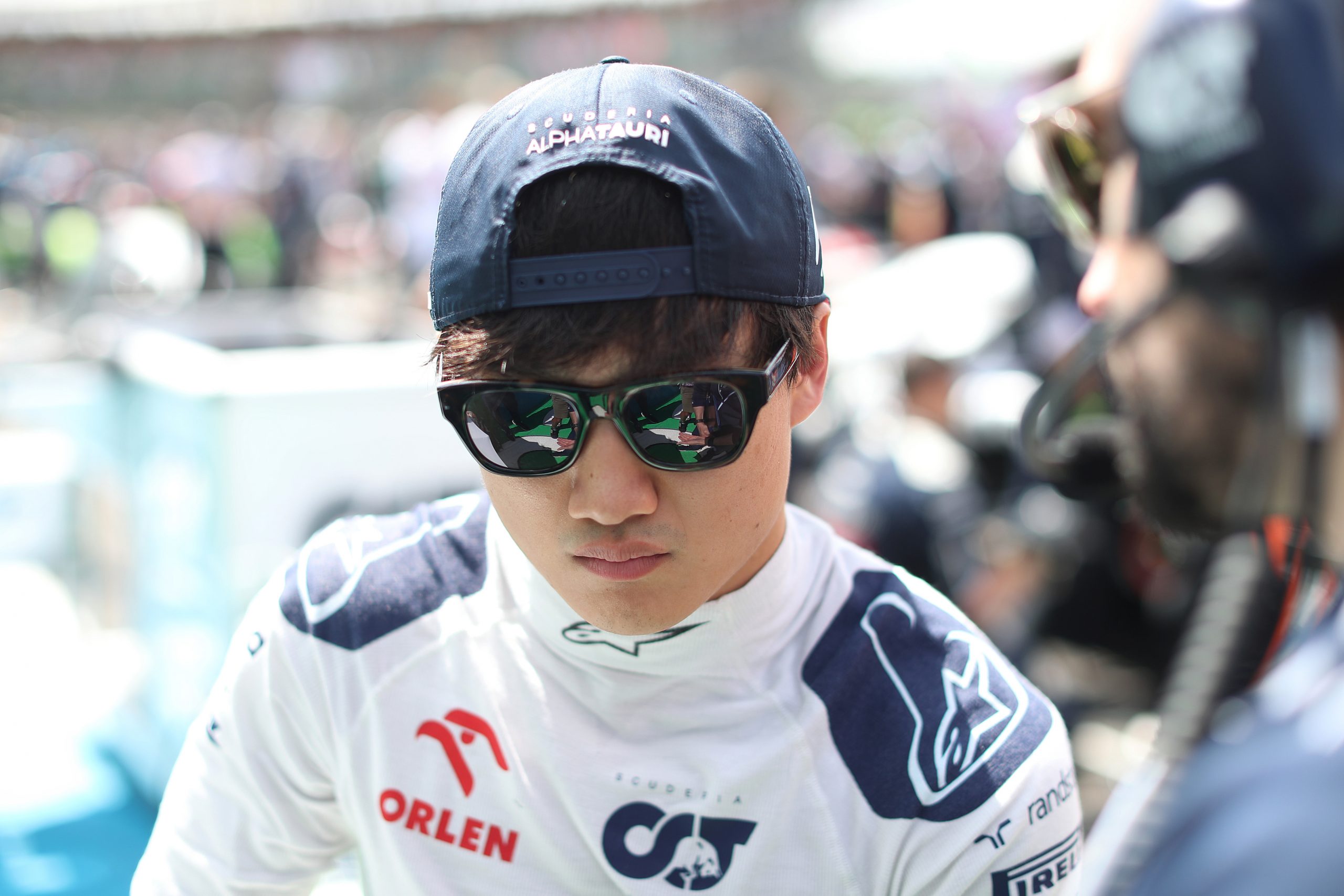 Yuki Tsunoda of Japan and Scuderia AlphaTauri prepares to drive on the grid prior to the F1 Grand Prix of Great Britain at Silverstone Circuit on July 09, 2023 in Northampton, England. (Photo by Peter Fox/Getty Images)