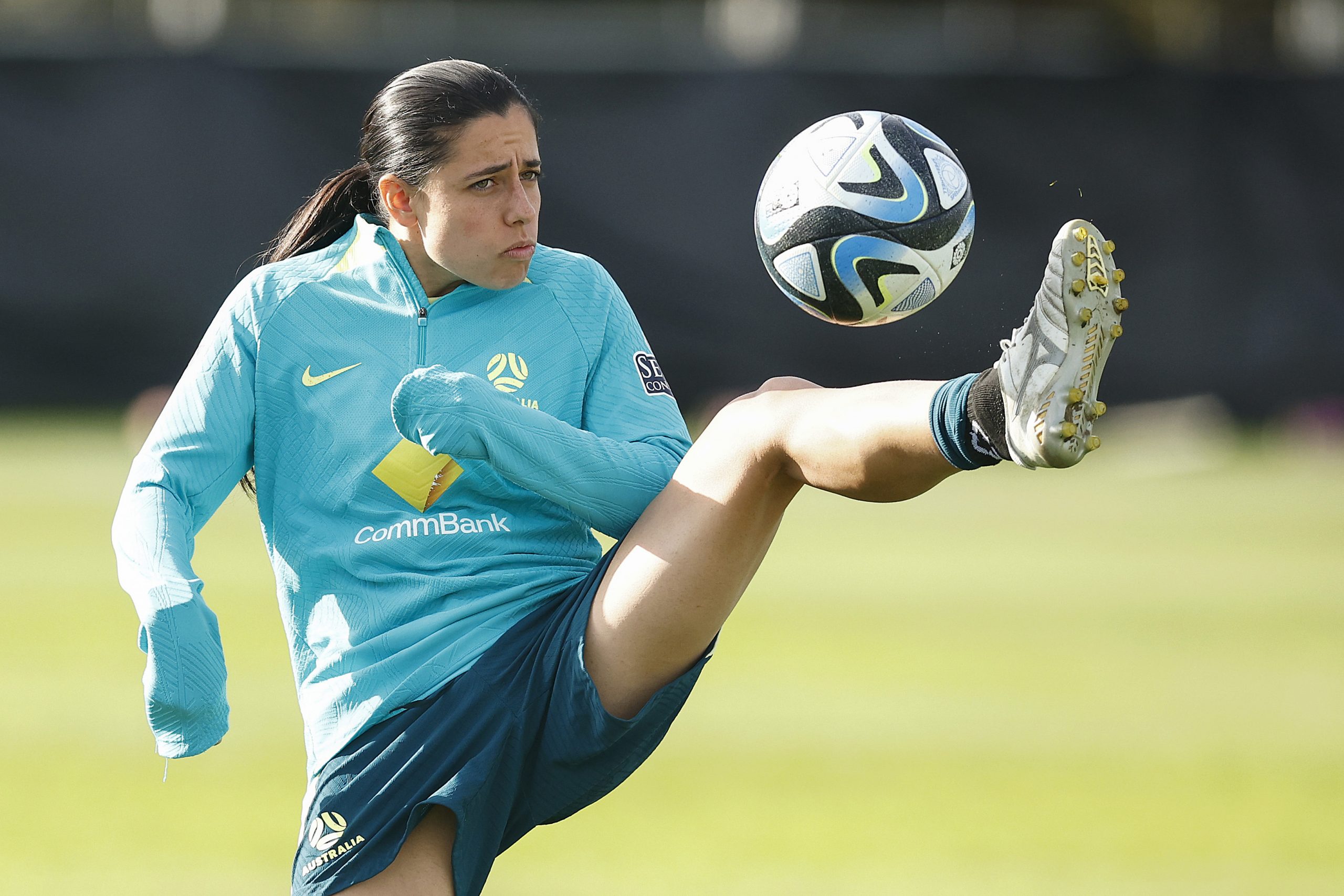 Alex Chidiac in action during an Australia Matildas training session.