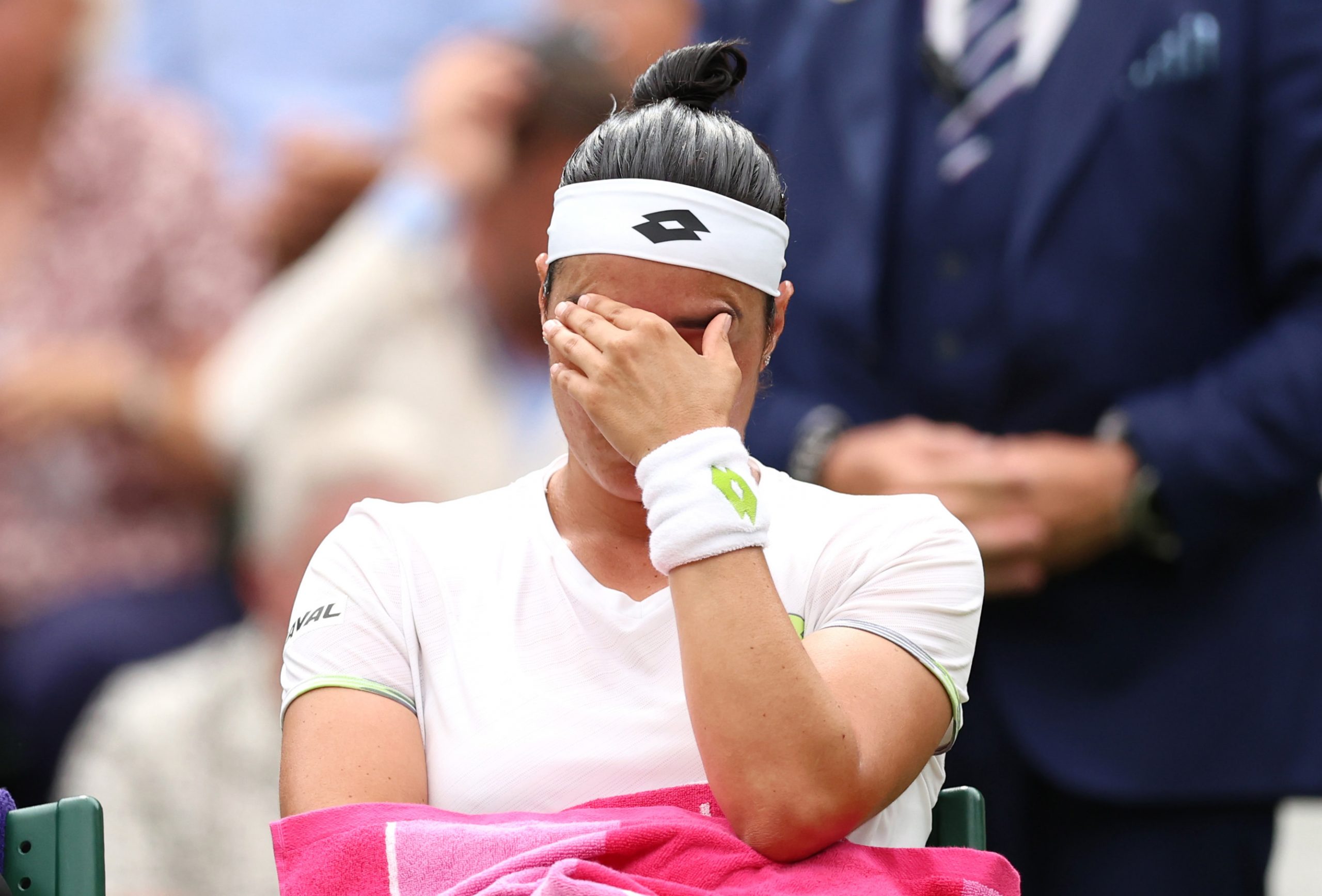 Ons Jabeur after her loss to Marketa Vondrousova in the Wimbledon women's singles final.