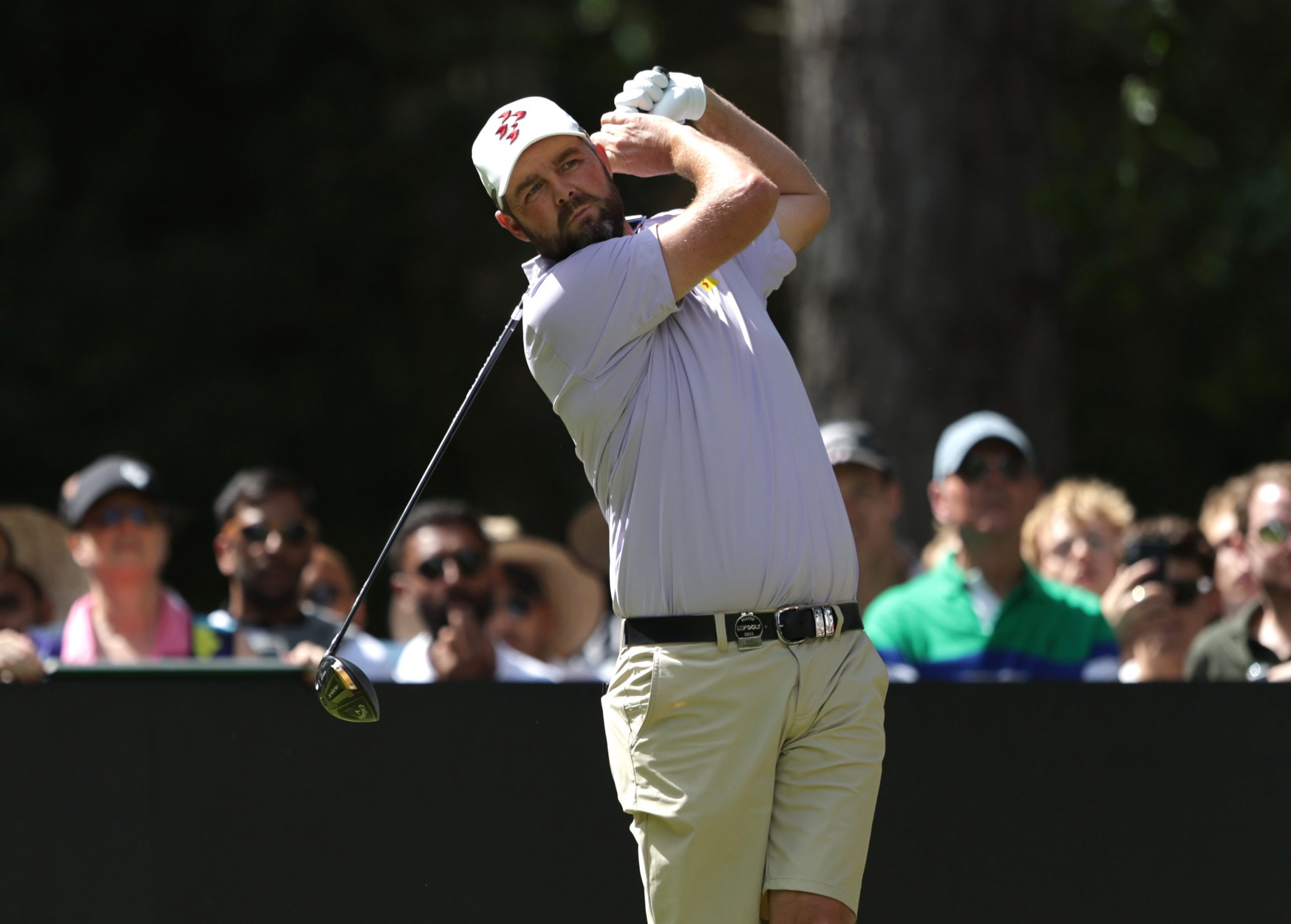 Ripper GC's Marc Leishman tees off on the 4th during day three of the LIV Golf League at the Centurion Club, Hertfordshire. Picture date: Sunday July 9, 2023. (Photo by George Tewkesbury/PA Images via Getty Images)