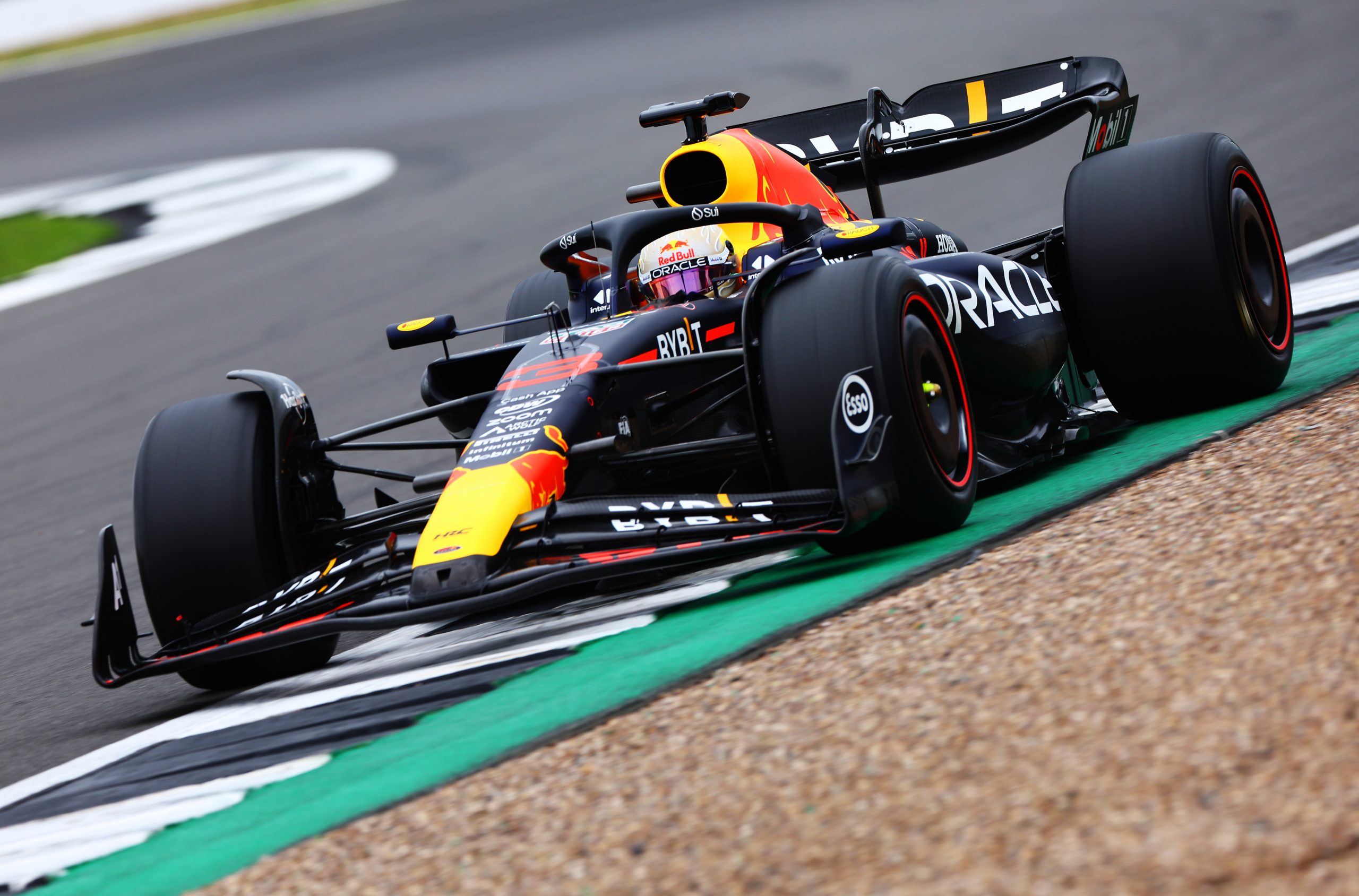 Daniel Ricciardo of Australia driving the (3) Oracle Red Bull Racing RB19 on track during Formula 1 testing at Silverstone Circuit on July 11, 2023 in Northampton, England. (Photo by Mark Thompson/Getty Images)