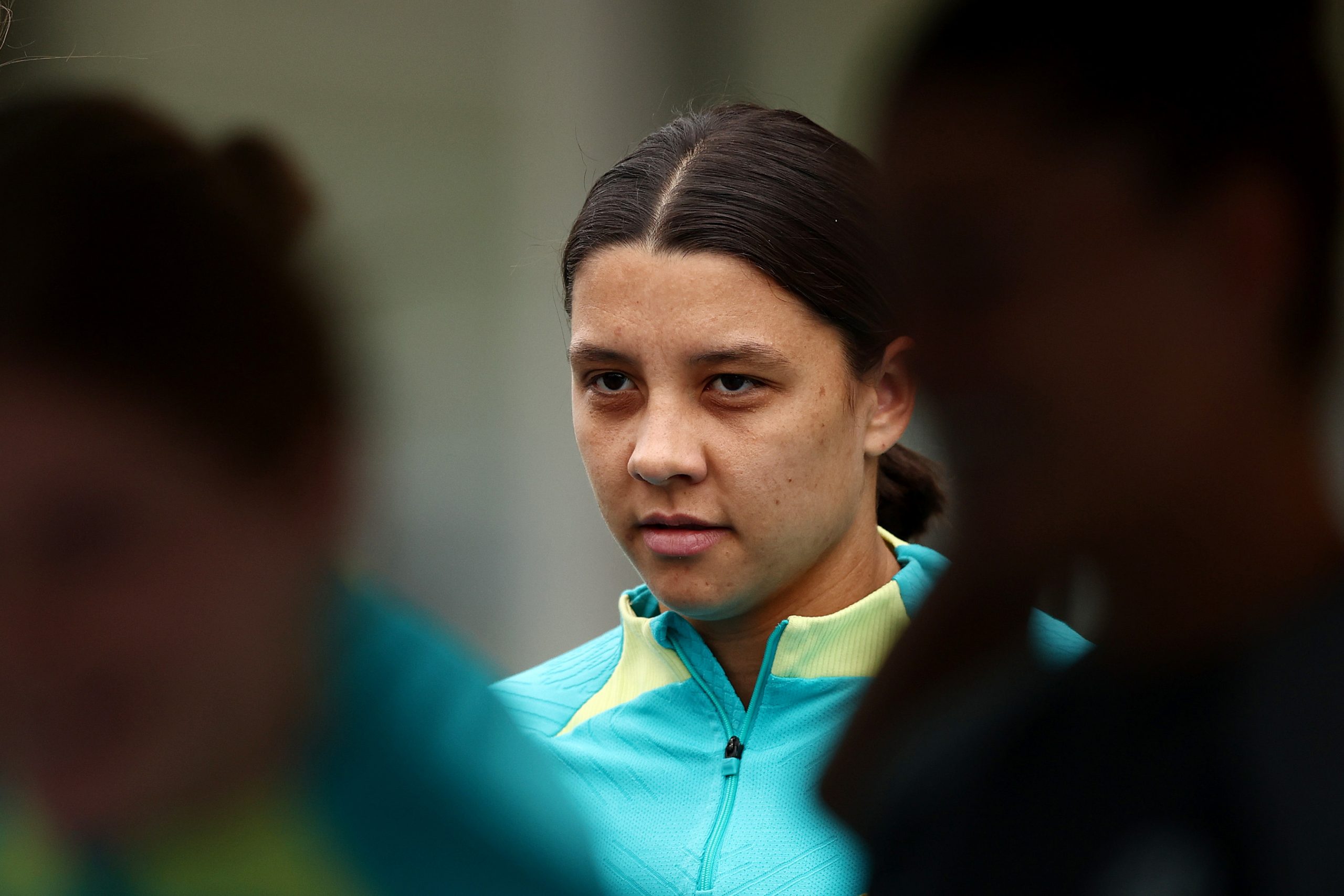 Sam Kerr during a Matildas training session ahead of the FIFA Women's World Cup.
