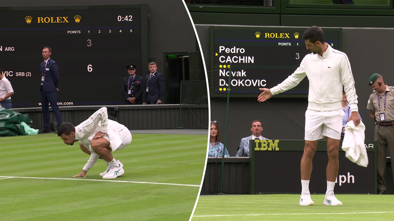 Djokovic takes rain delay into his own hands