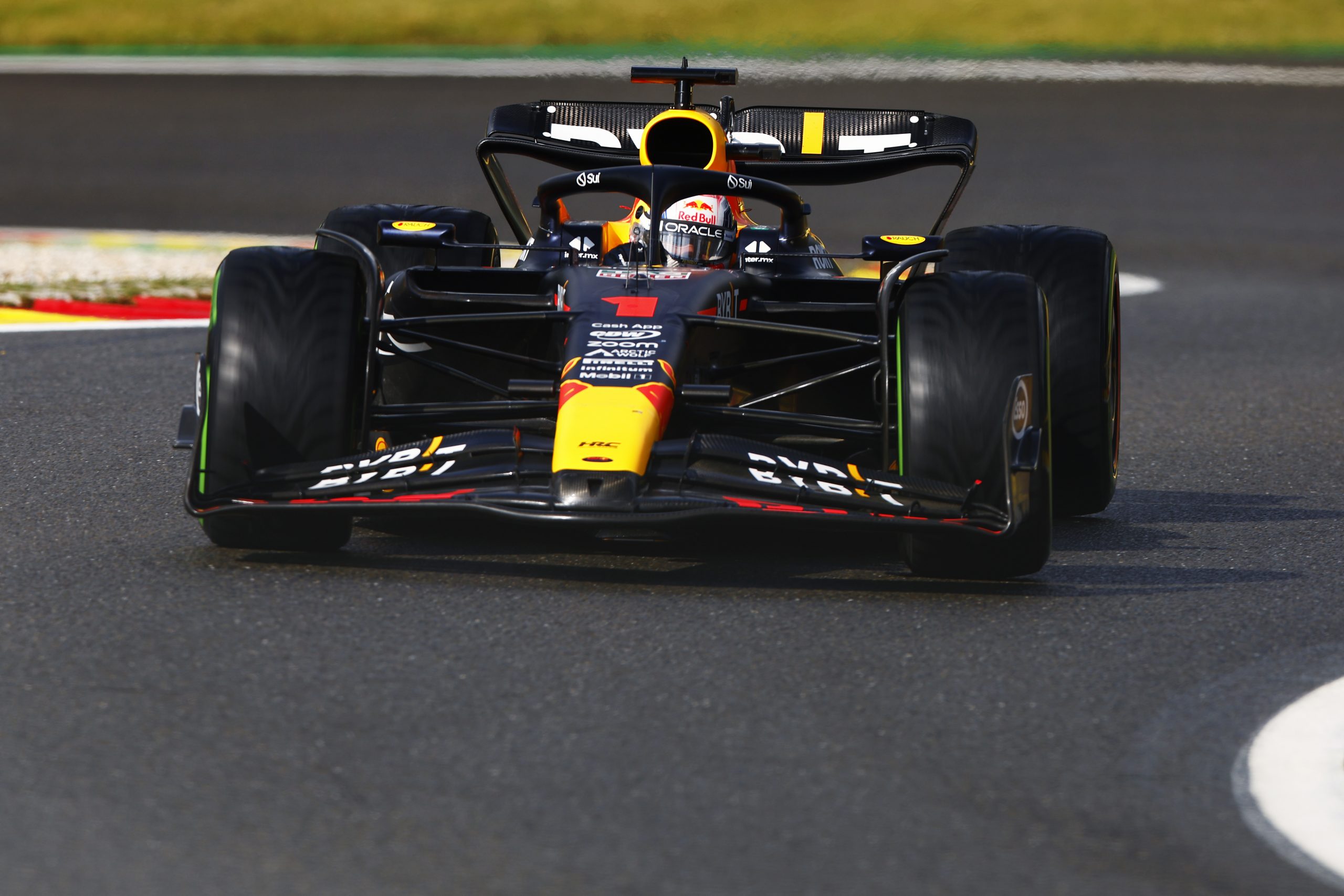 Max Verstappen during qualifying ahead of the F1 Grand Prix of Belgium at Circuit de Spa-Francorchamps on July 28, 2023 in Spa, Belgium. (Photo by Francois Nel/Getty Images)