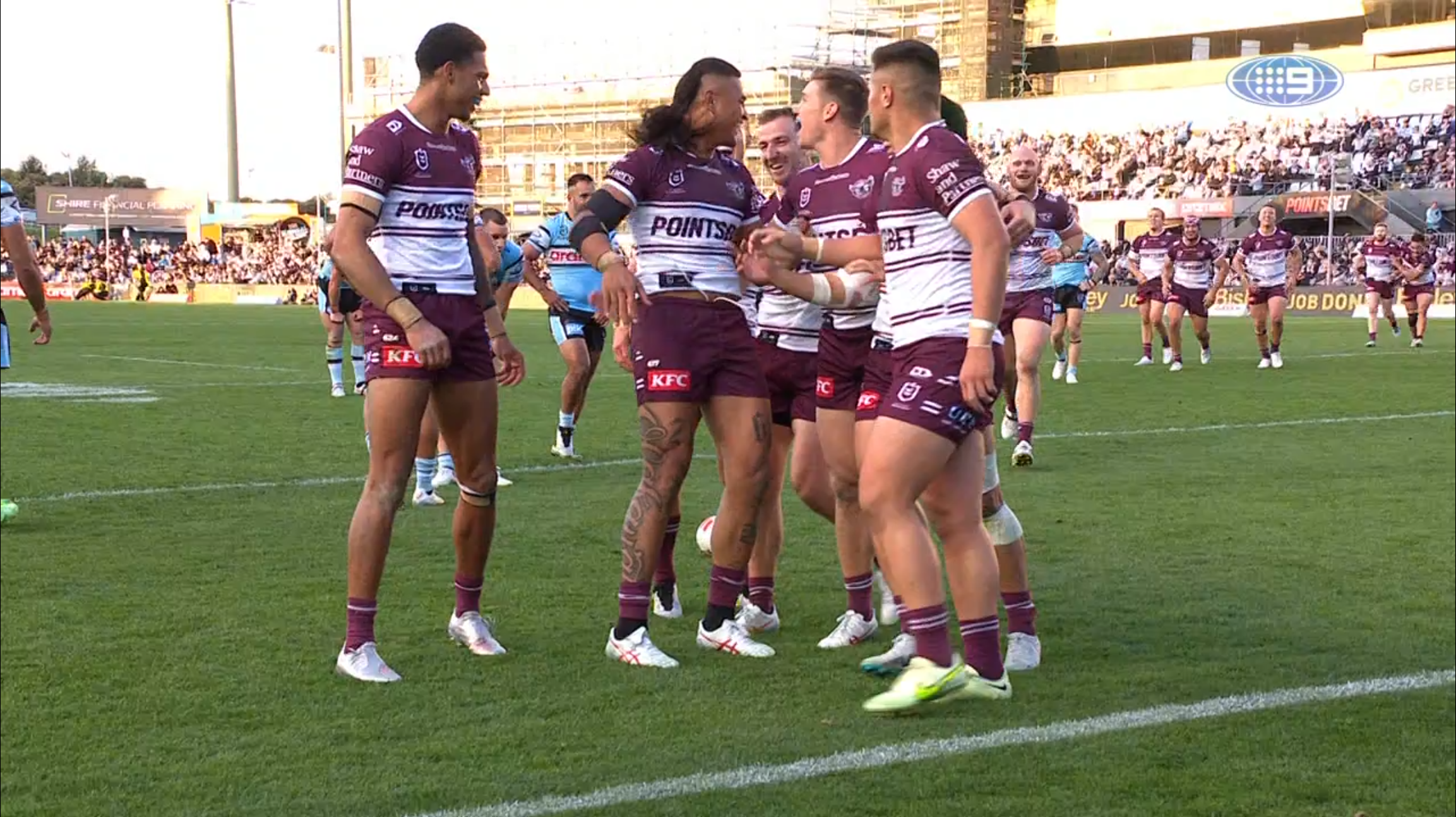 Manly stars combine for superb try