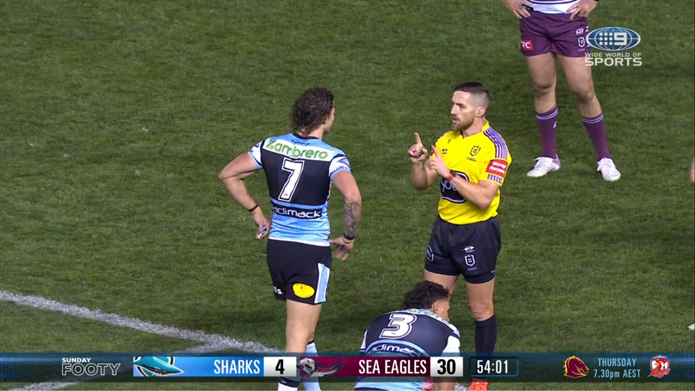 Hynes cops berating off ref