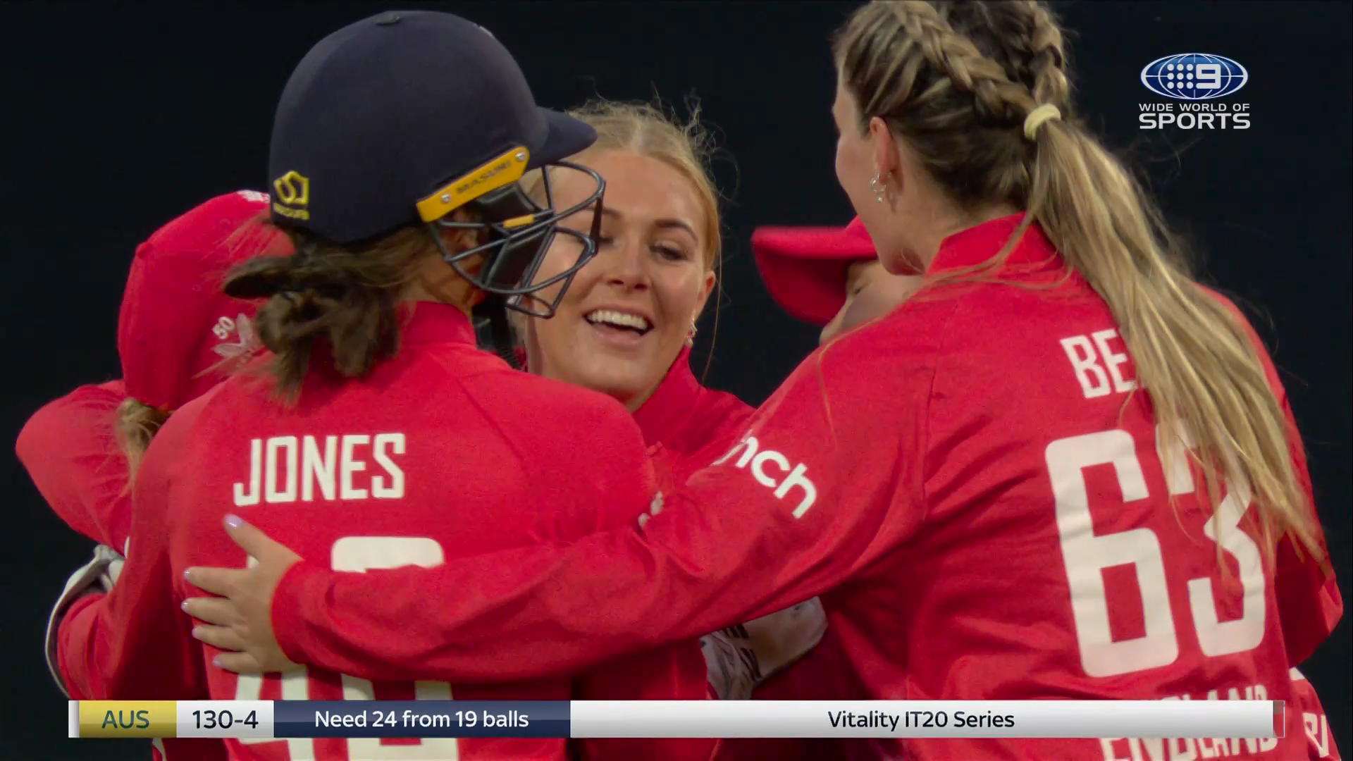 All Australian wickets - first Women's Ashes T20