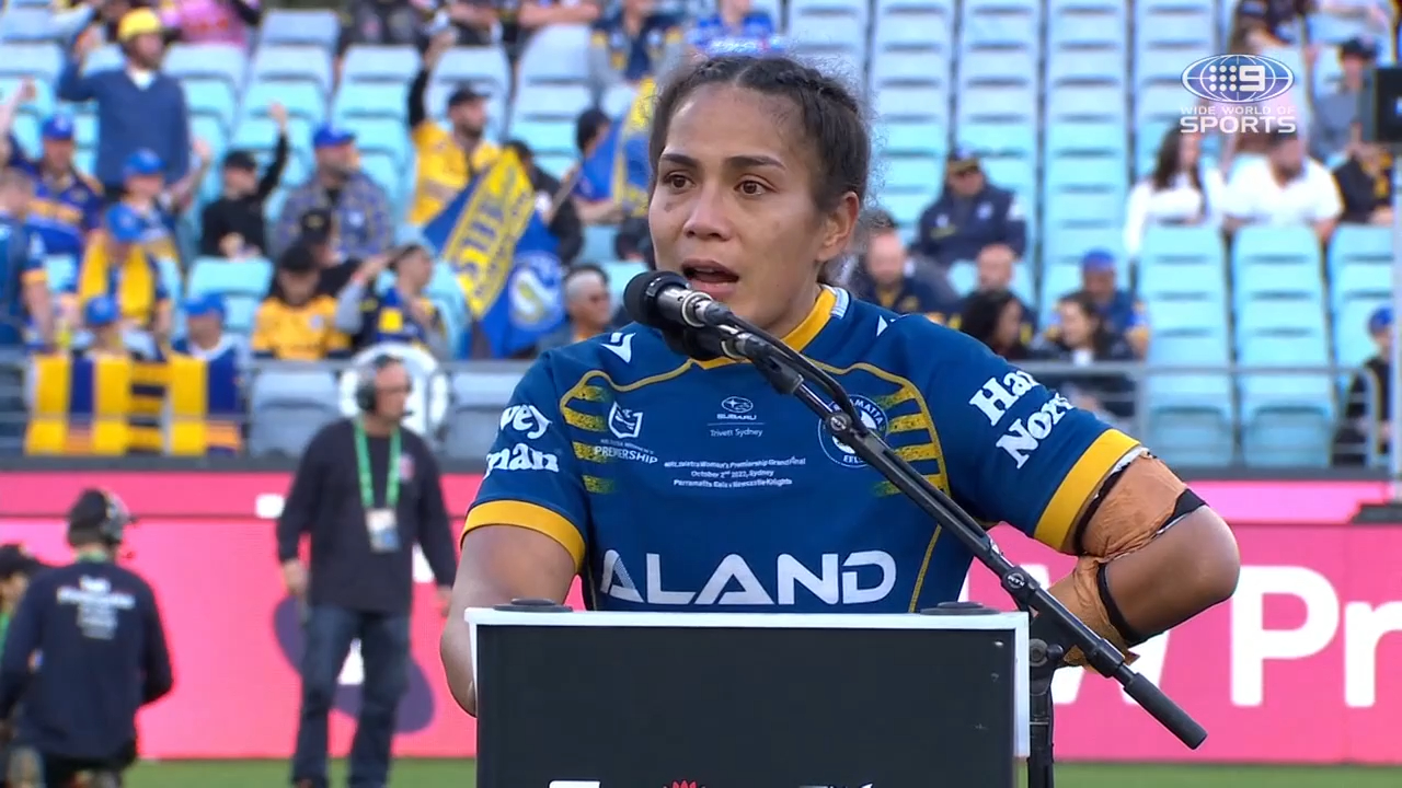 Eels skipper tears up in emotional speech