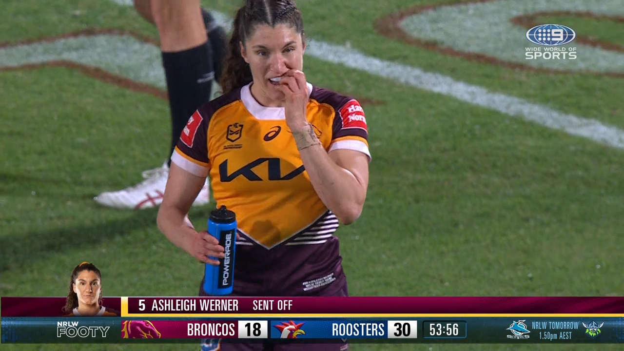 Bronco sent off for biting