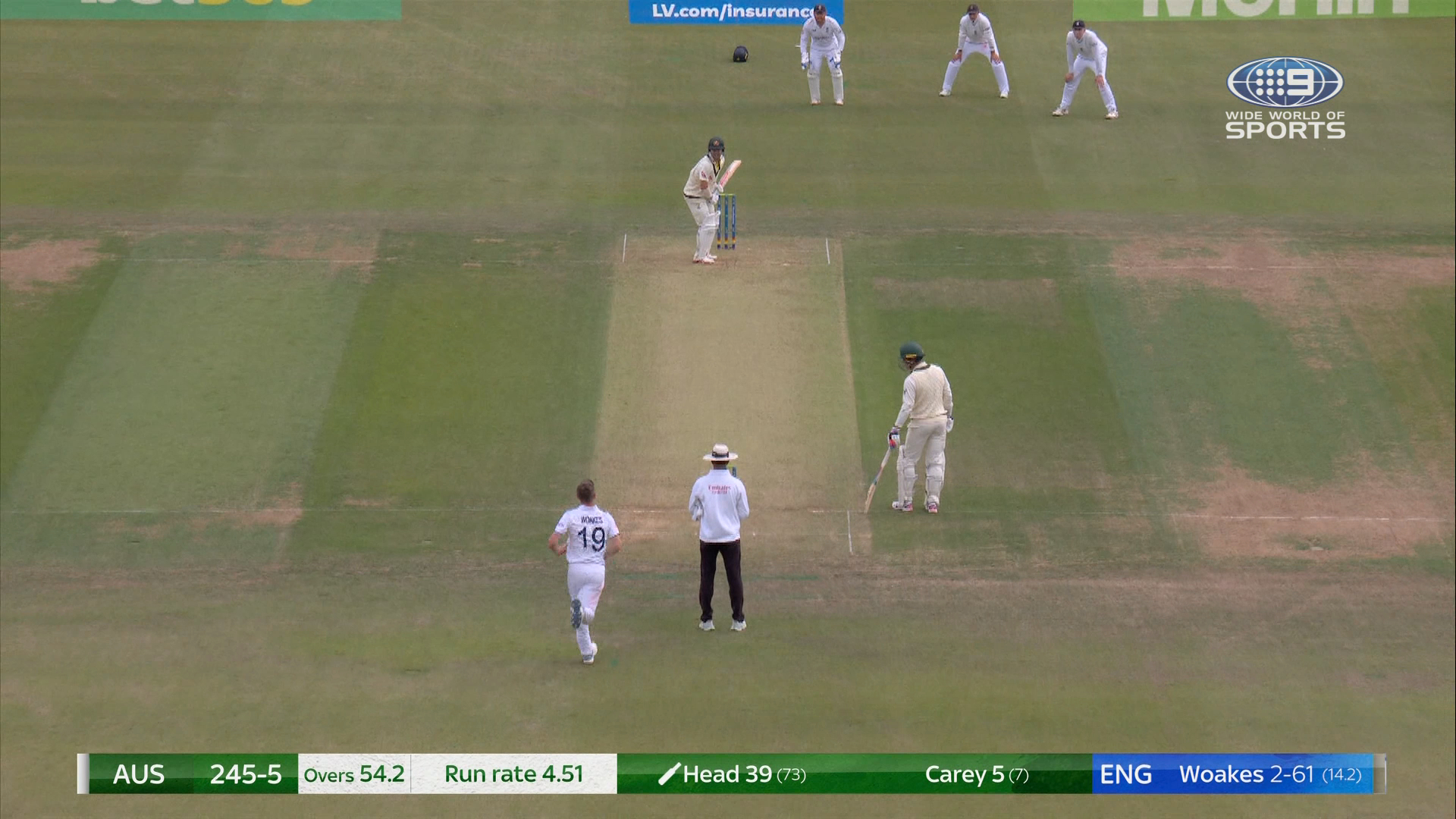 Head edges Woakes delivery