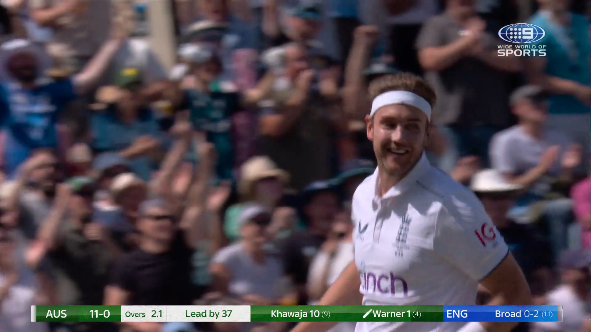 Broad's domination of Warner continues