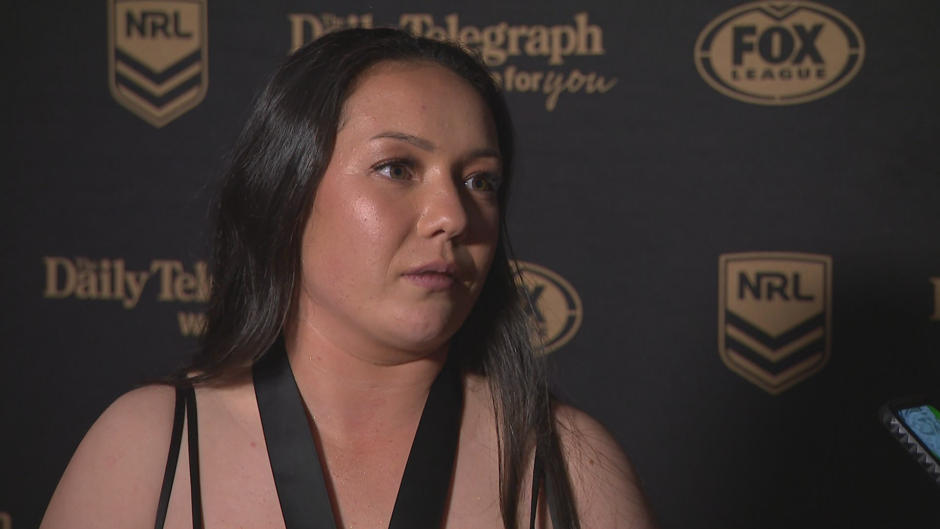 Raecene McGregor speaks after Dally M win