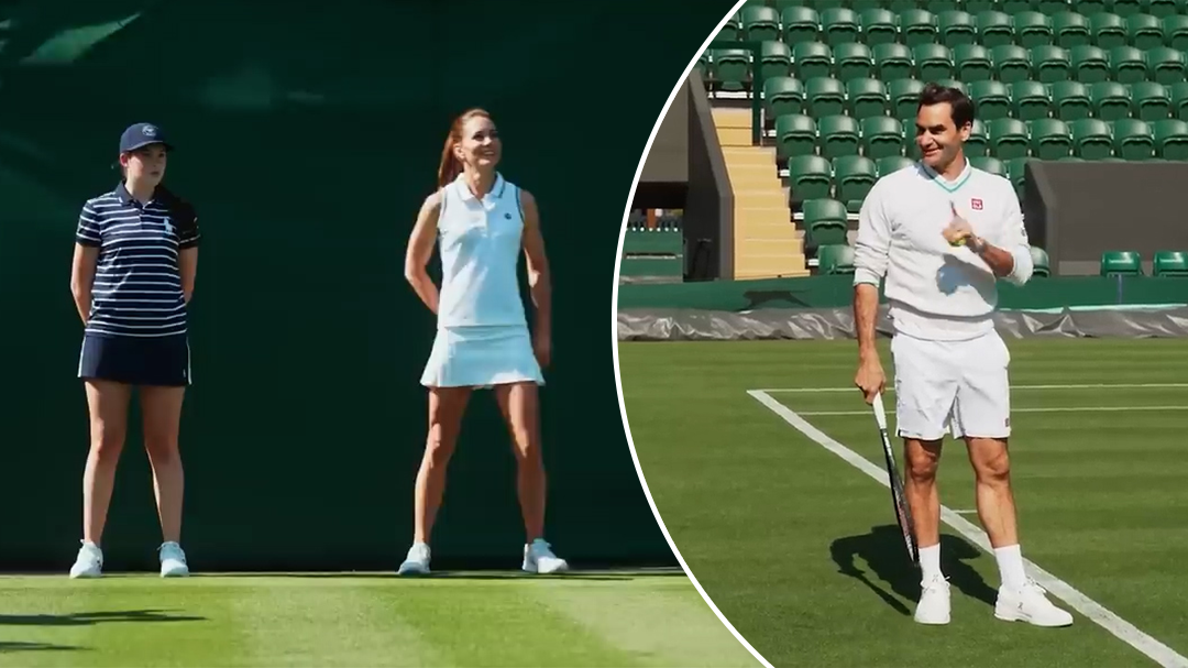 Princess of Wales plays tennis with Roger Federer