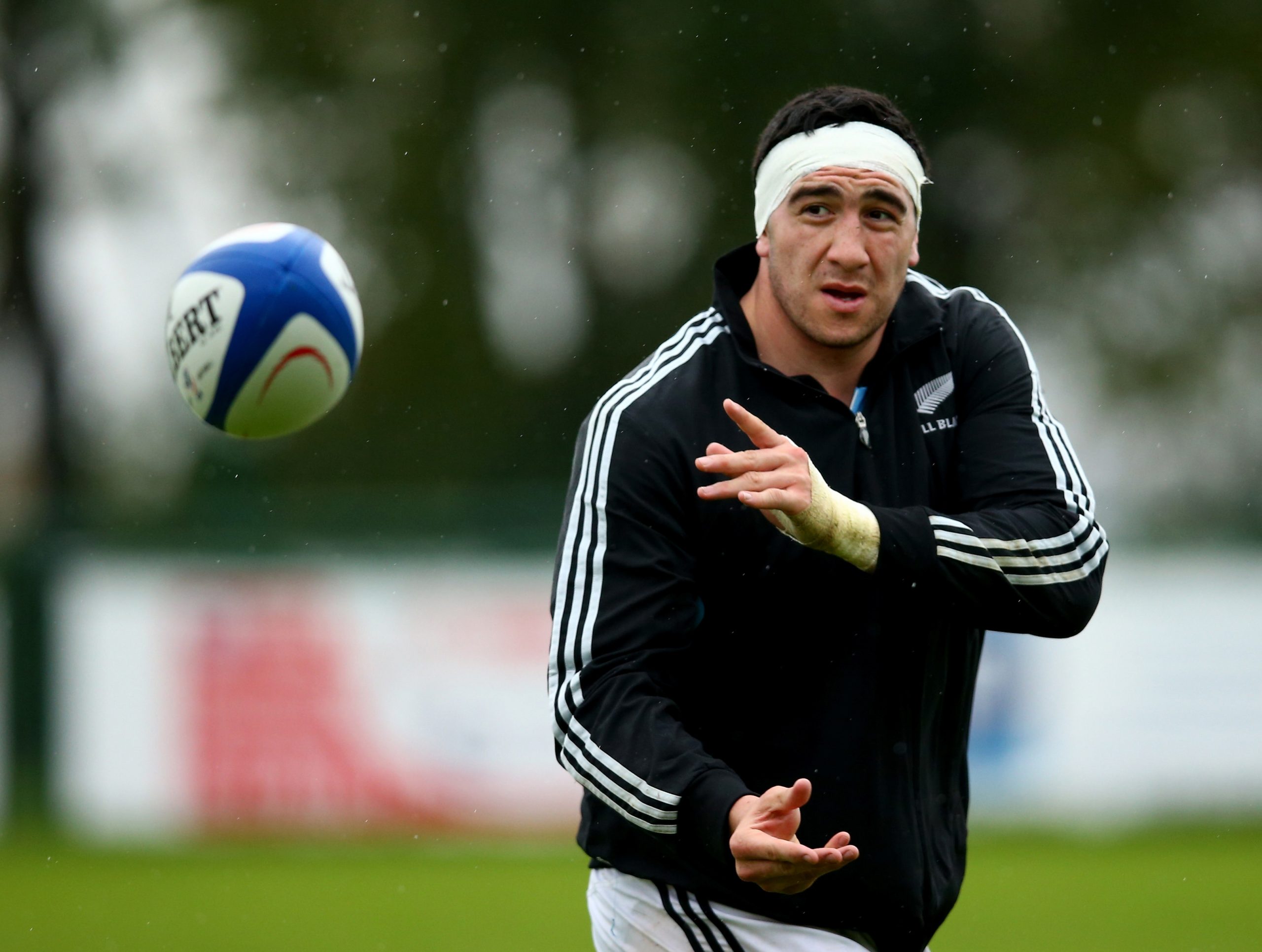 Jeffery Toomaga-Allen during an All Blacks training session in France in 2013.